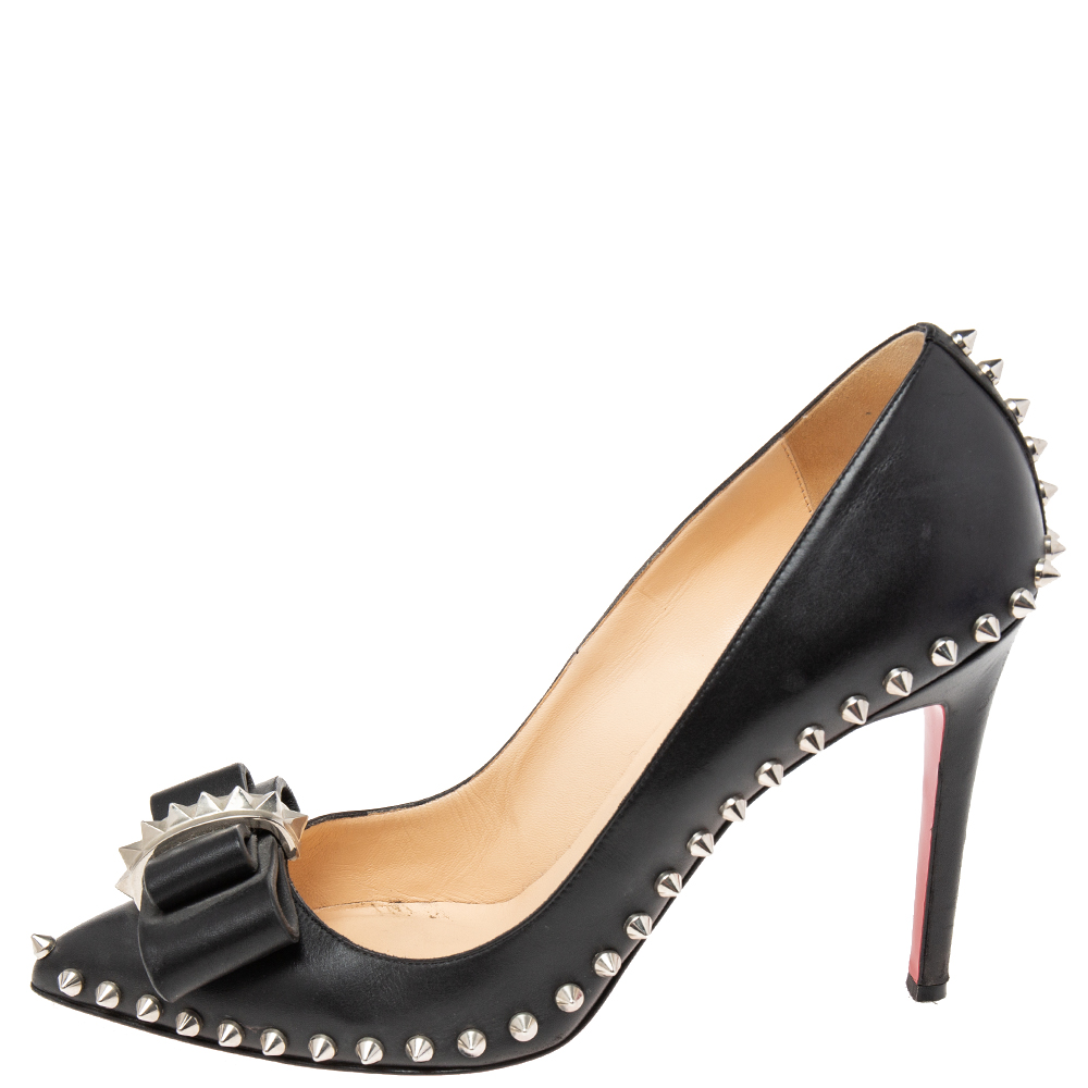 

Christian Louboutin Black Leather Lucifer Spike Pumps Size