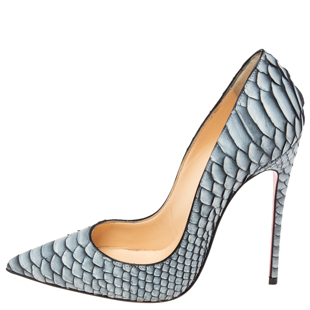 

Christian Louboutin Black/White Python Leather So Kate Pumps Size
