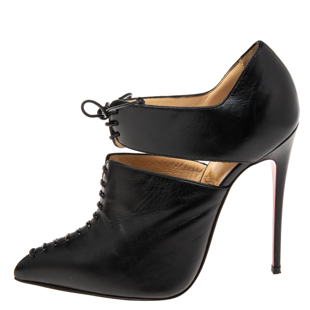 

Christian Louboutin Black Leather Corsita Booties Size
