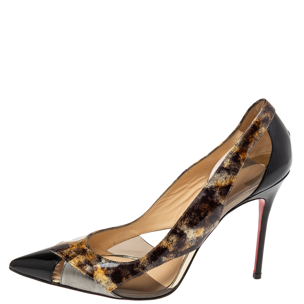 

Christian Louboutin Black Patent Leather and PVC Galata Pumps Size