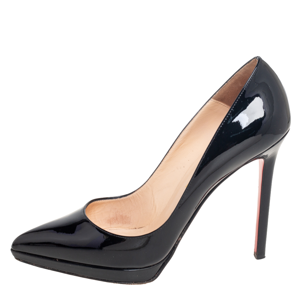 

Christian Louboutin Black Patent Leather Pigalle Plato Pumps Size