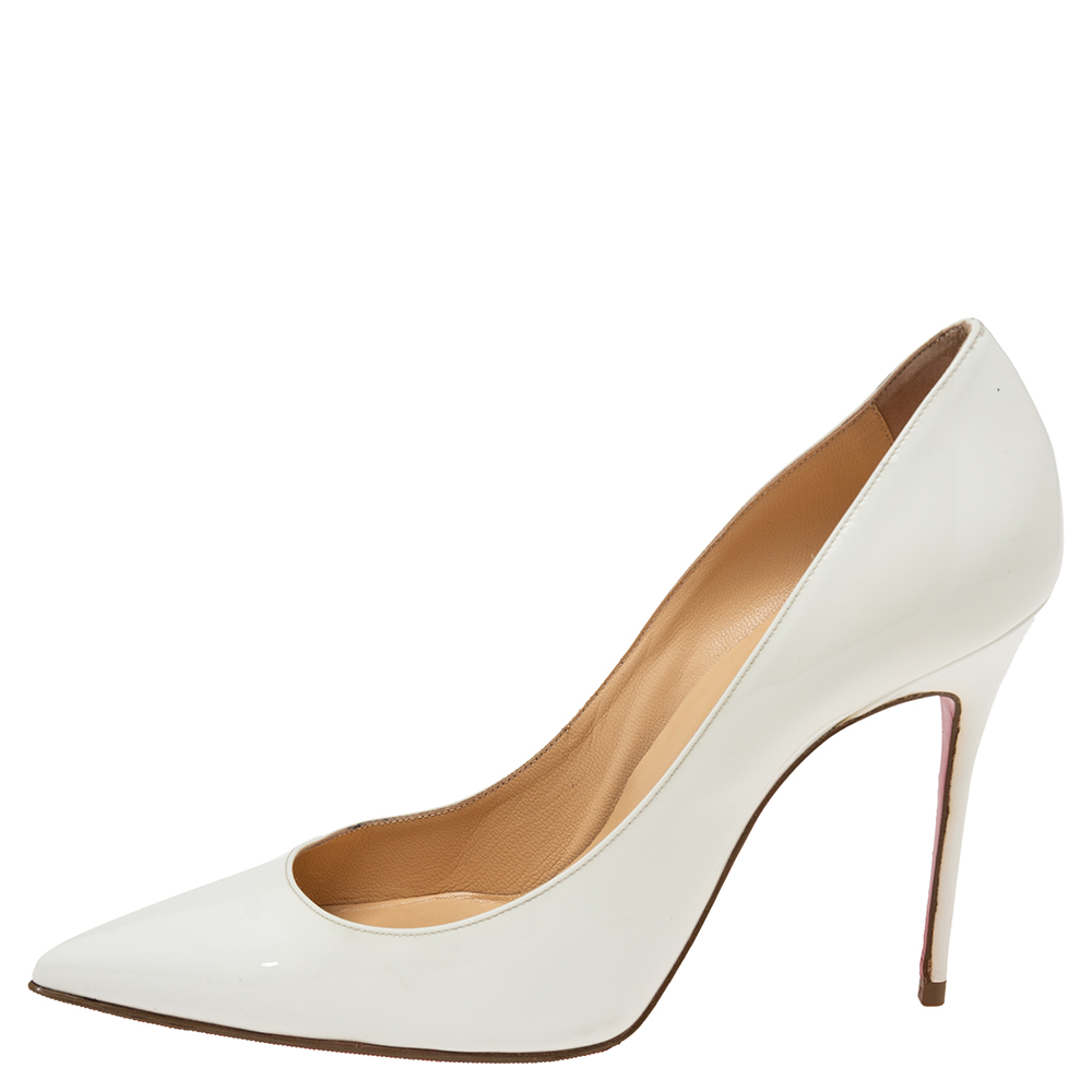 

Christian Louboutin White Patent Leather Kate Pumps Size