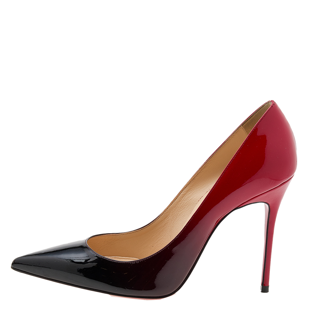 

Christian Louboutin Black/Red Patent Leather So Kate Pumps Size