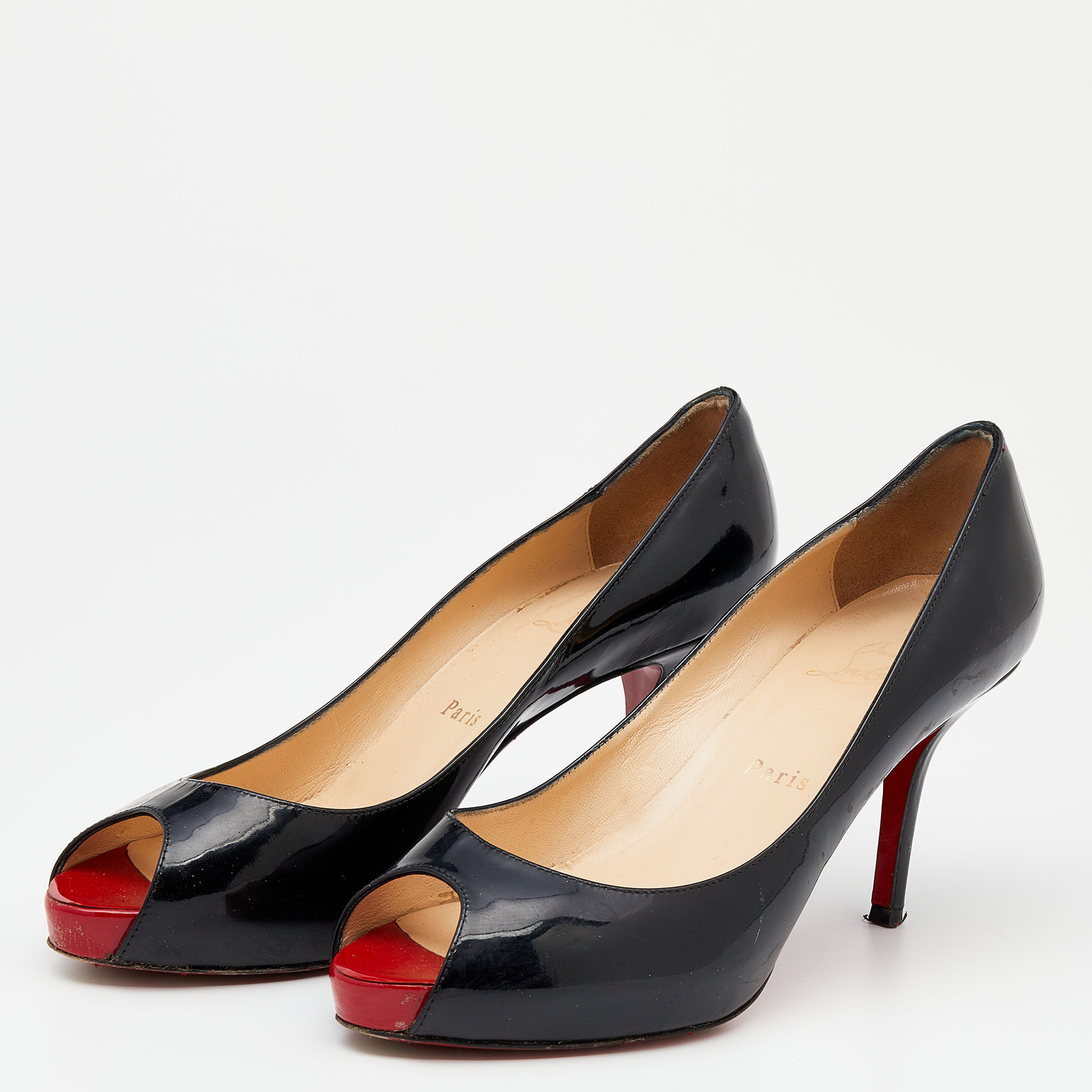 

Christian Louboutin Black Patent Leather Very Prive Platform Pumps Size