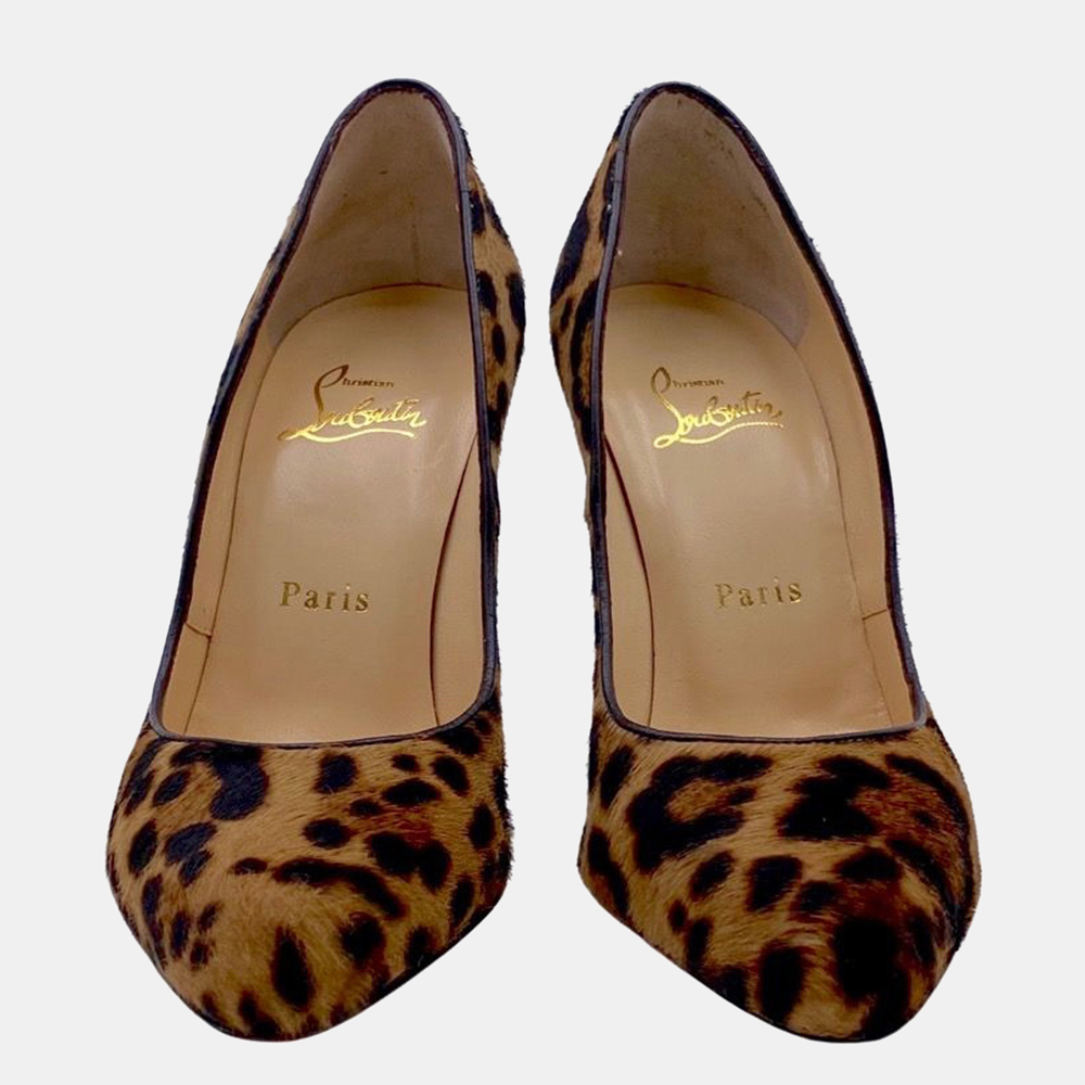 

Christian Louboutin Leopard Print Pony Hair Pumps Size EU, Beige