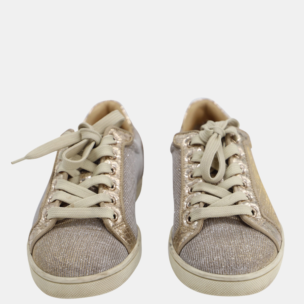 

Christian Louboutin Gold Seava Printed Sneakers Size EU, Grey