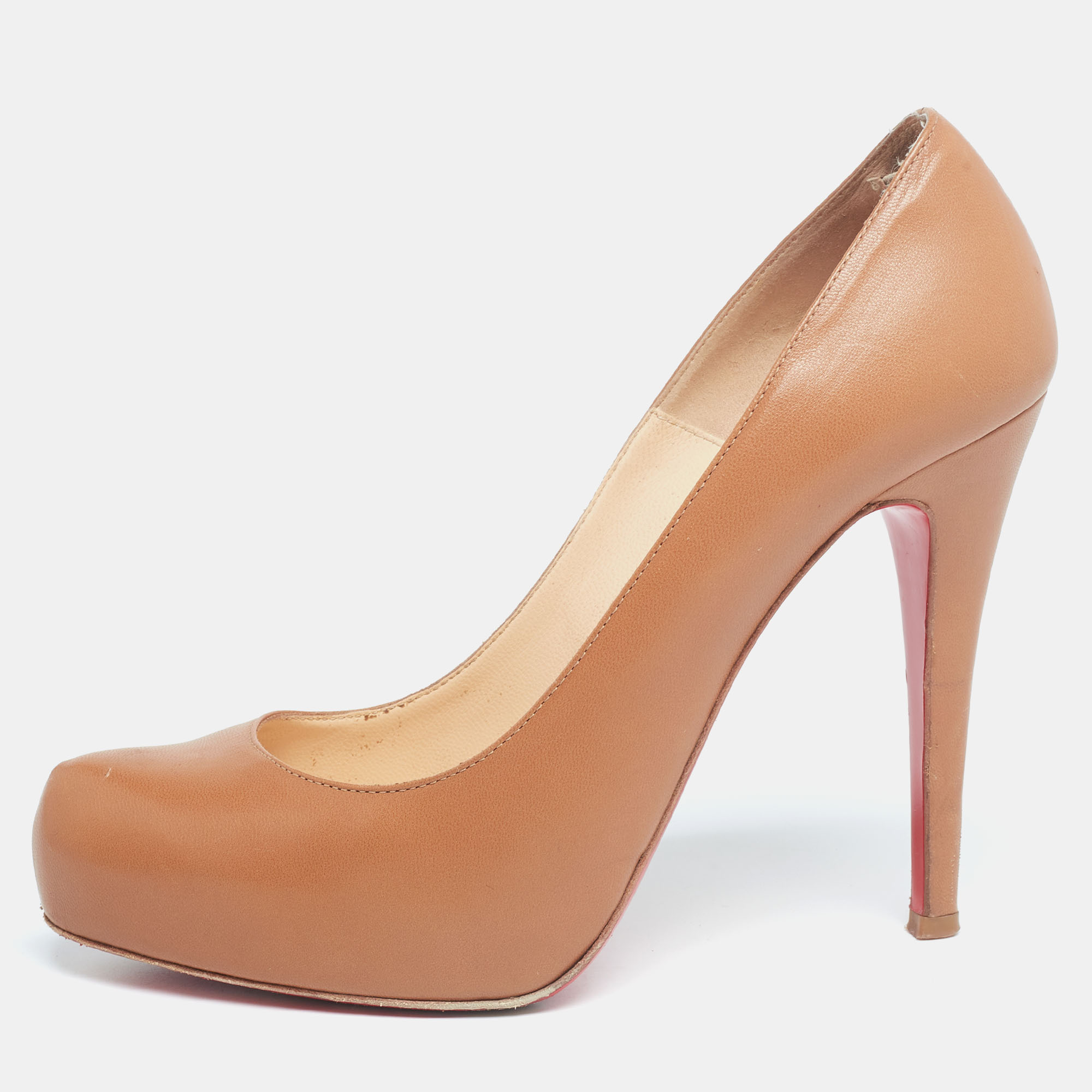 

Christian Louboutin Tan Leather Rolando Pumps Size