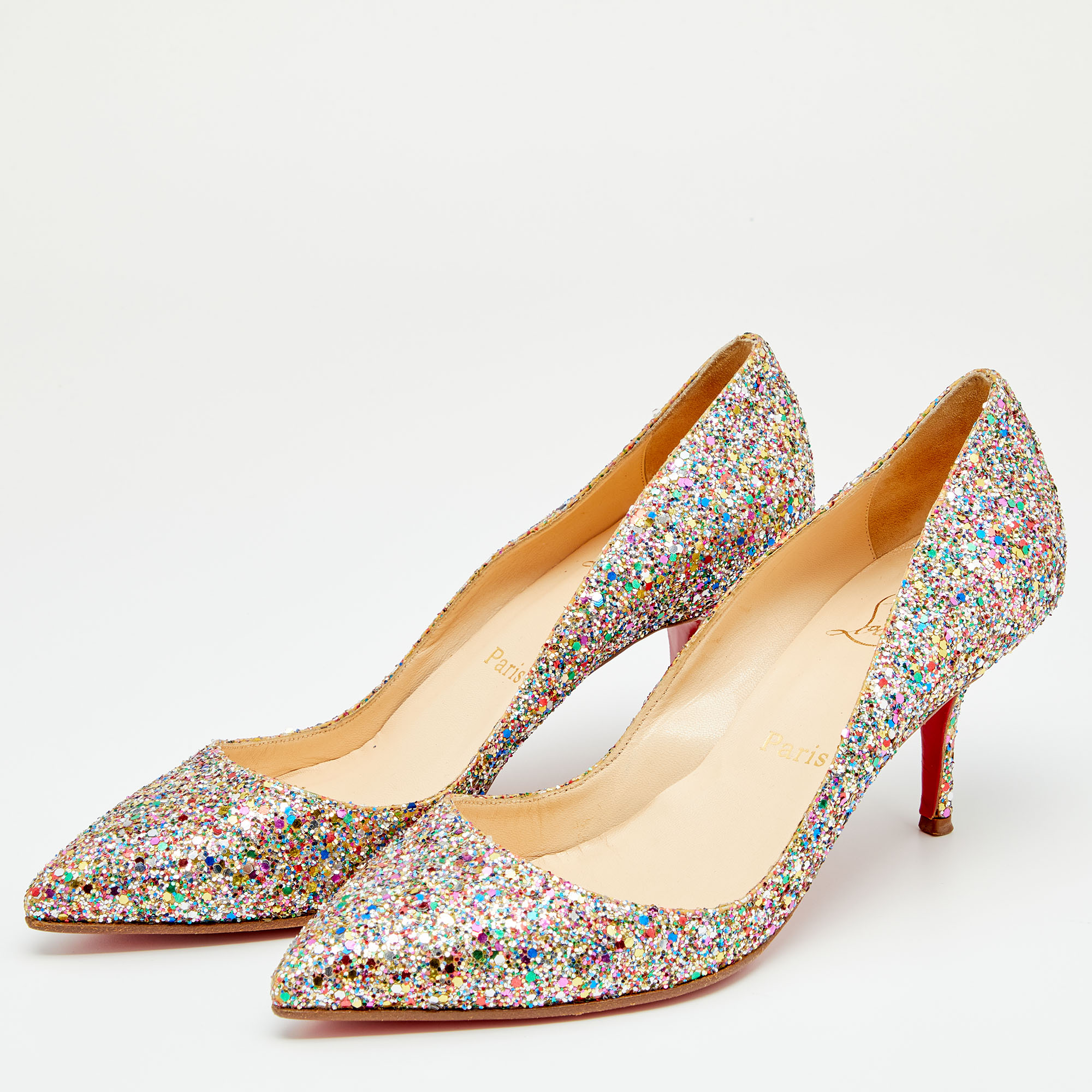 

Christian Louboutin Multicolor Glitter Pigalle Pumps Size