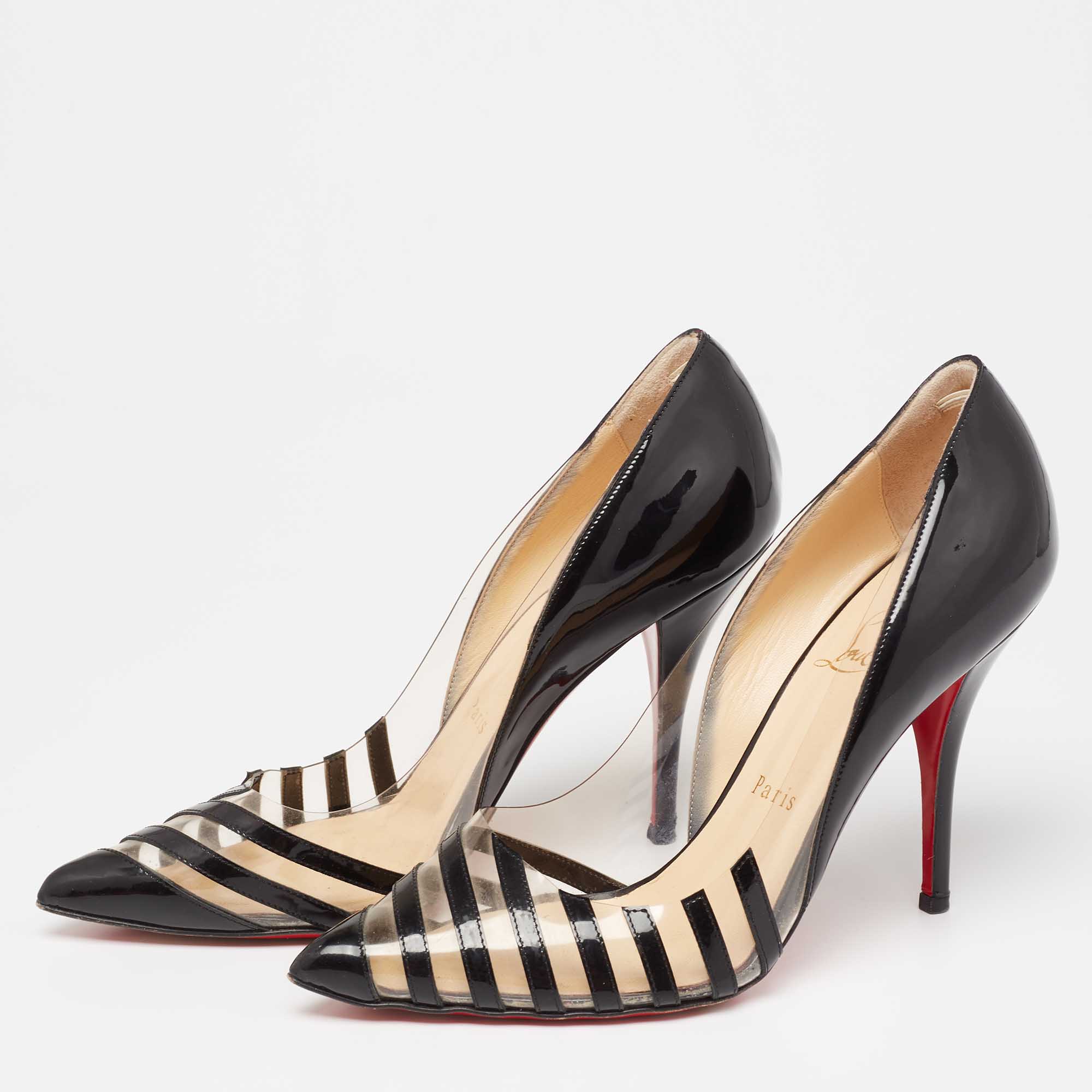 

Christian Louboutin Black Patent Leather and PVC Pivichic Pumps Size