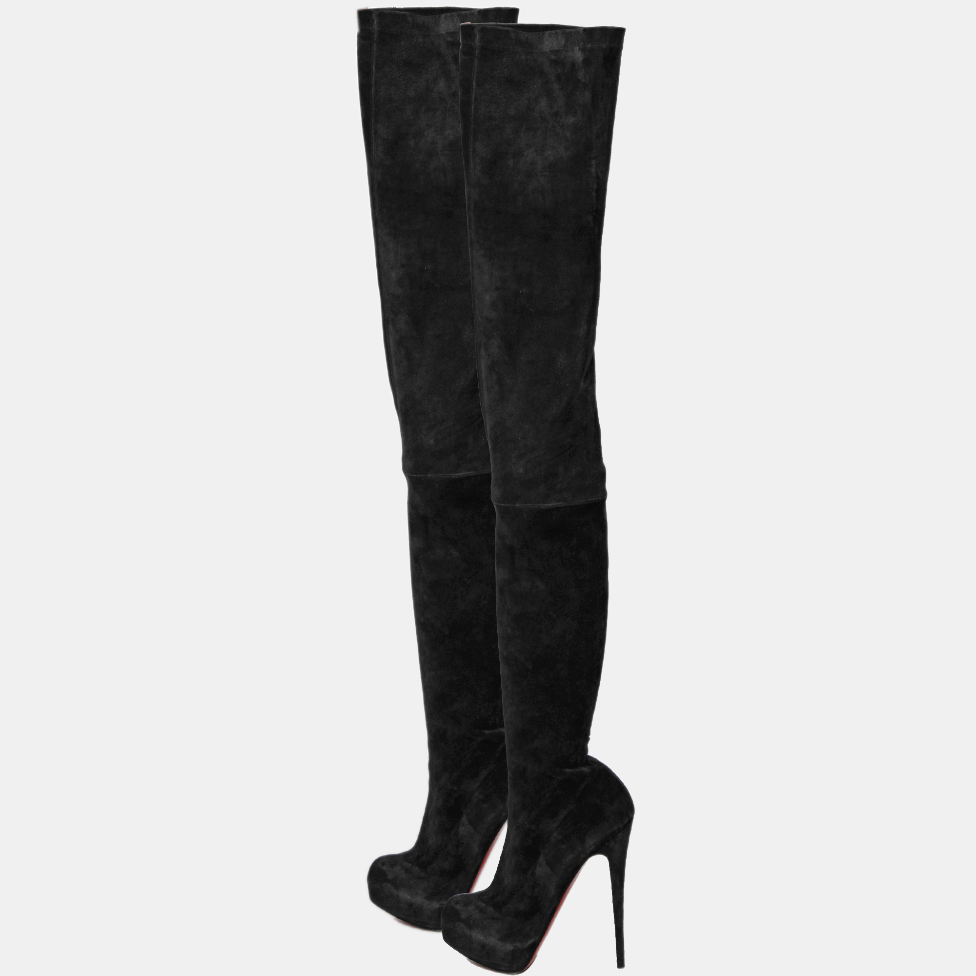 

Christian Louboutin Black Suede Monica Over the Knee Boots Size