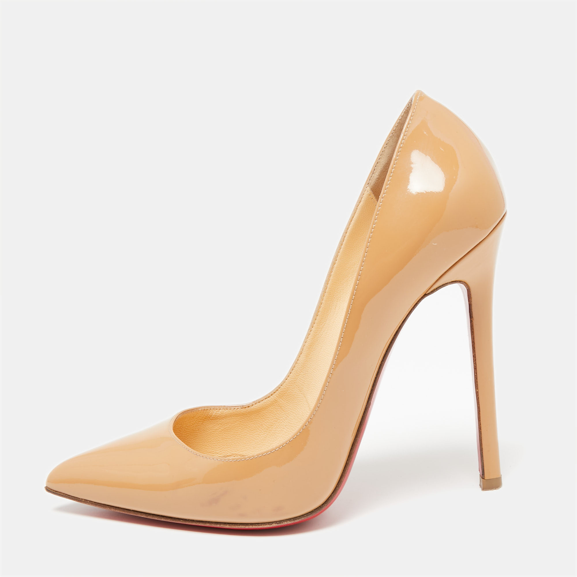 

Christian Louboutin Beige Patent Leather Pigalle Pumps Size