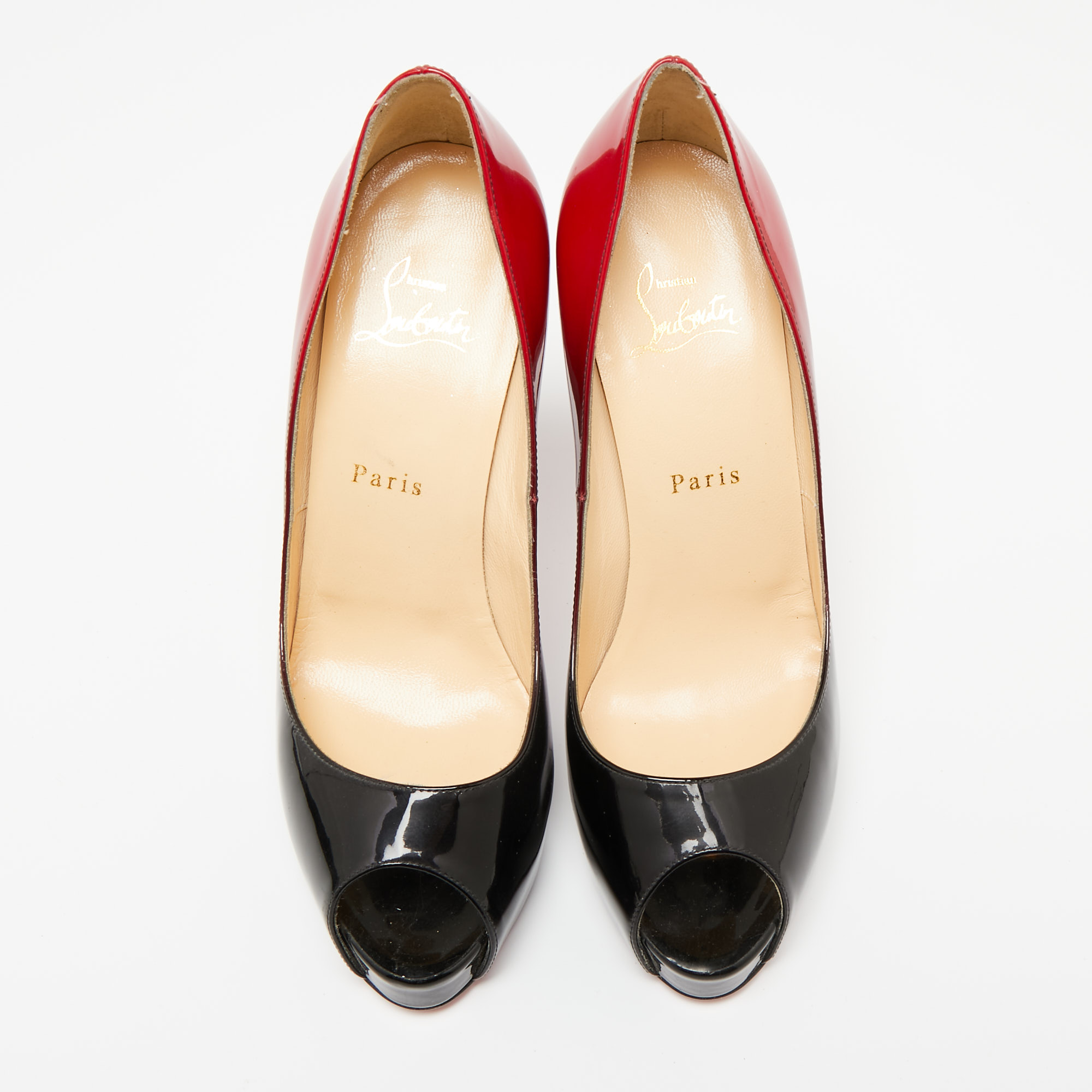 

Christian Louboutin Red/Black Patent Leather New Very Prive Pumps Size
