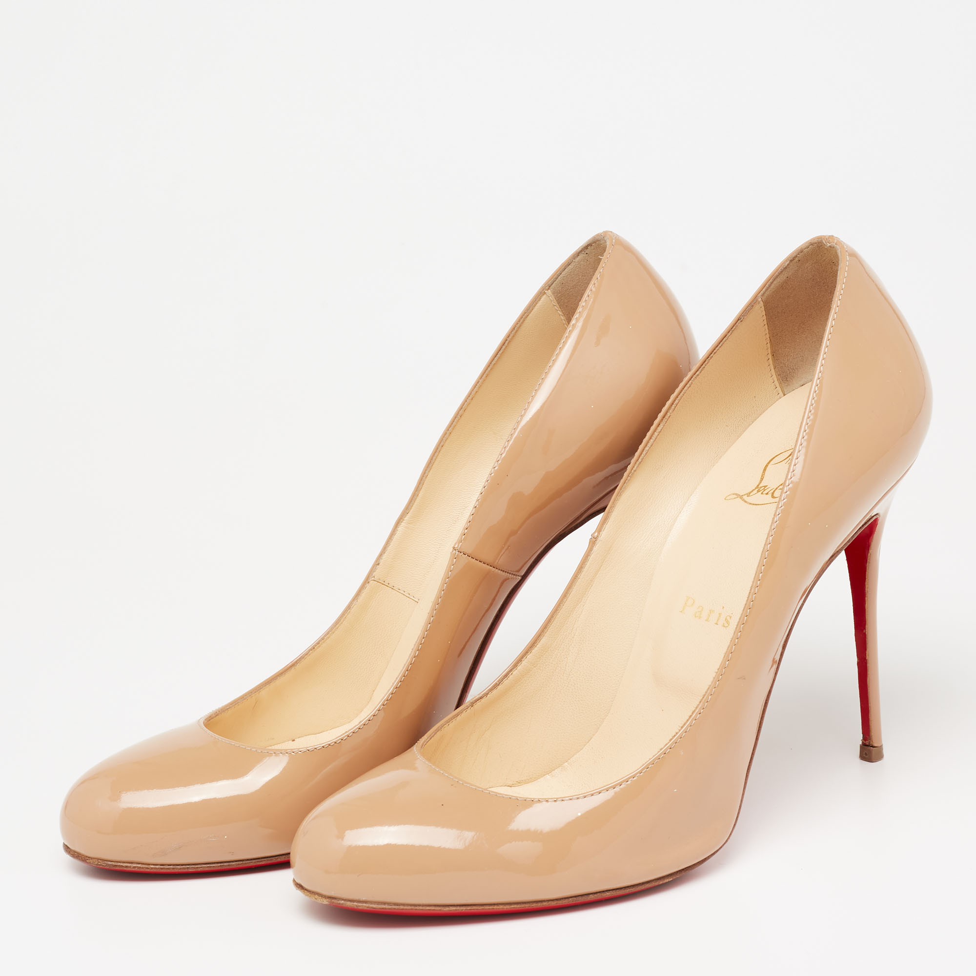

Christian Louboutin Beige Patent Leather Fifi Pumps Size