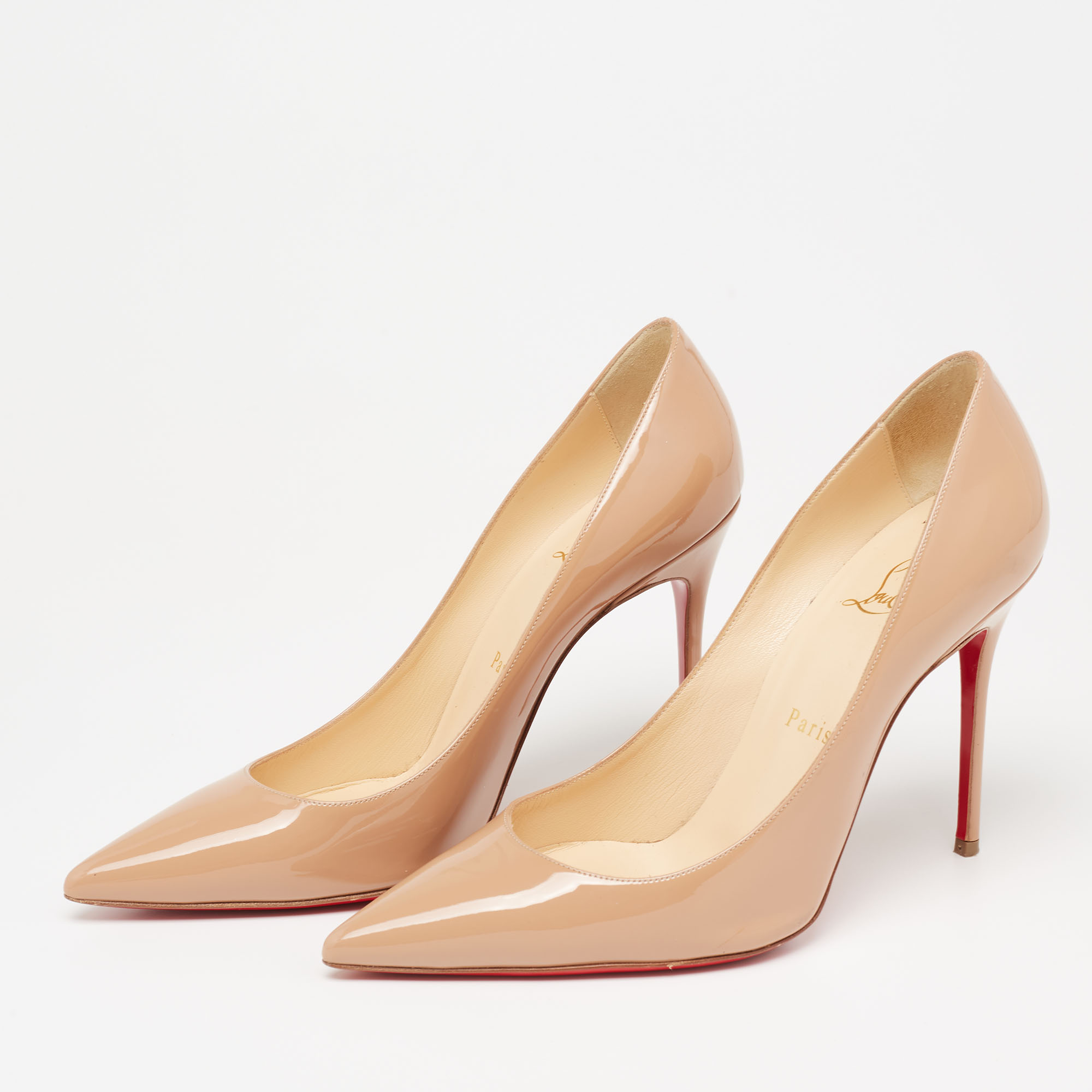 

Christian Louboutin Beige Patent Leather Kate Pumps Size