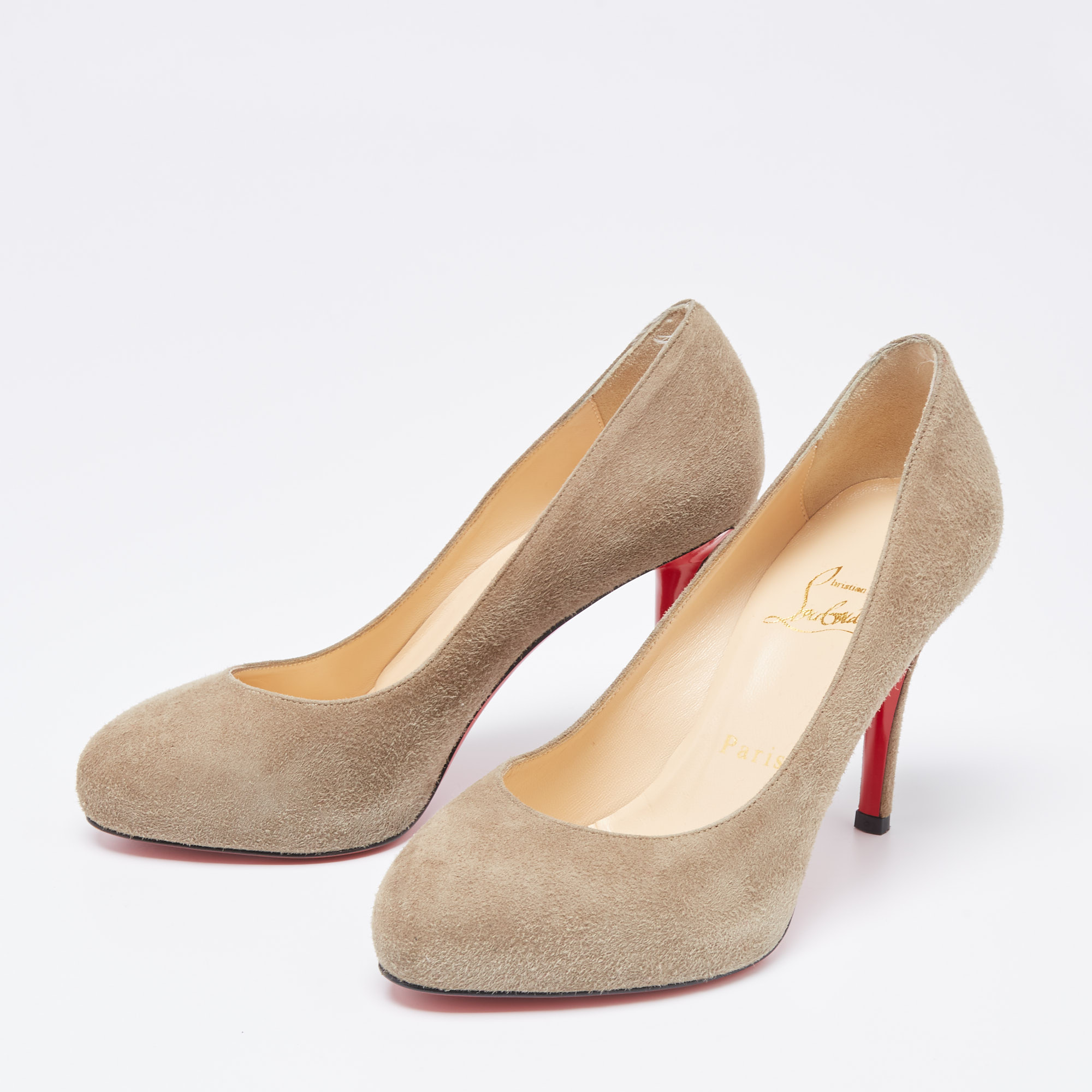 

Christian Louboutin Grey Suede Argotik Pumps Size