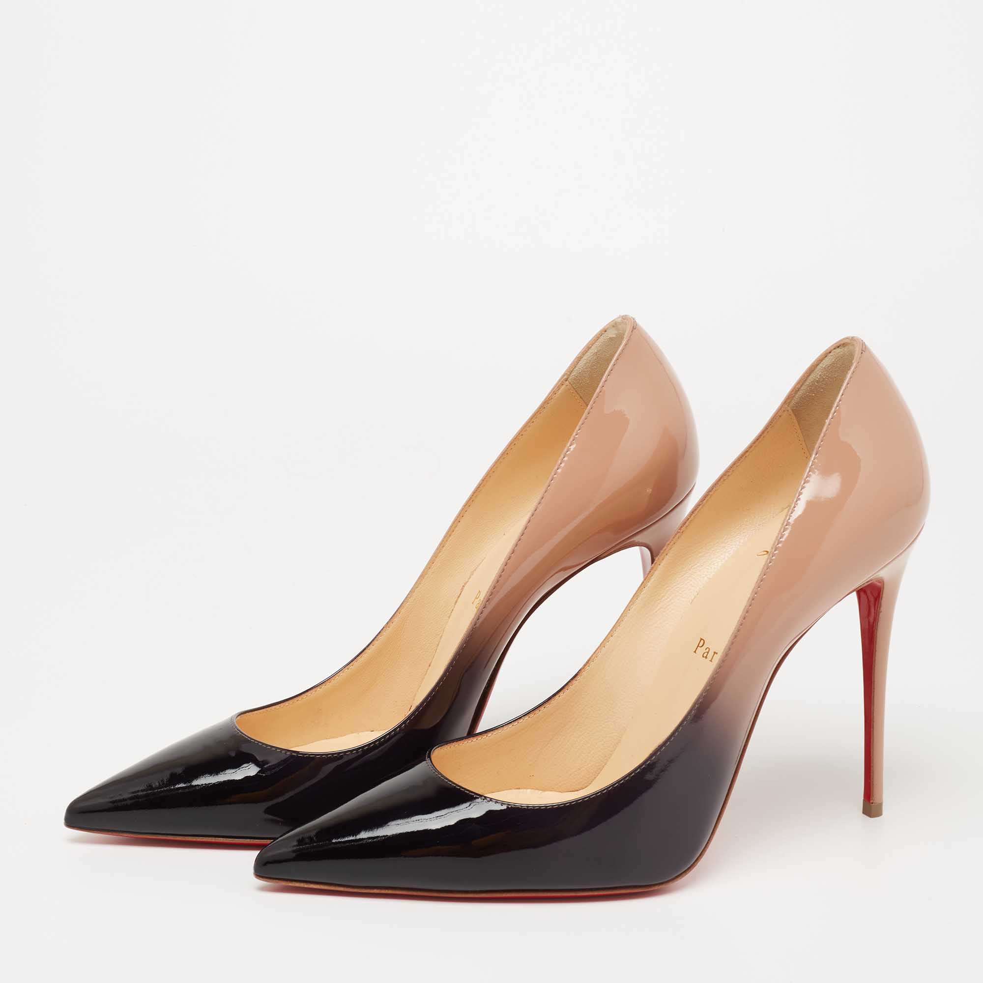 

Christian Louboutin Two-Tone Patent Leather Kate Pumps Size, Black