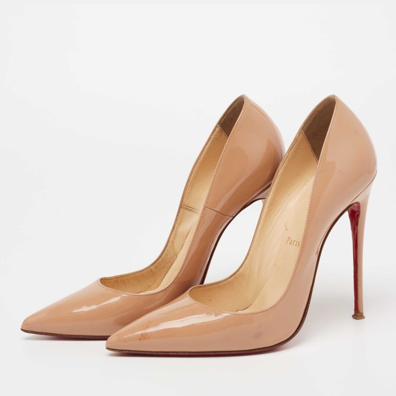

Christian Louboutin Beige Patent Leather So Kate Pumps Size