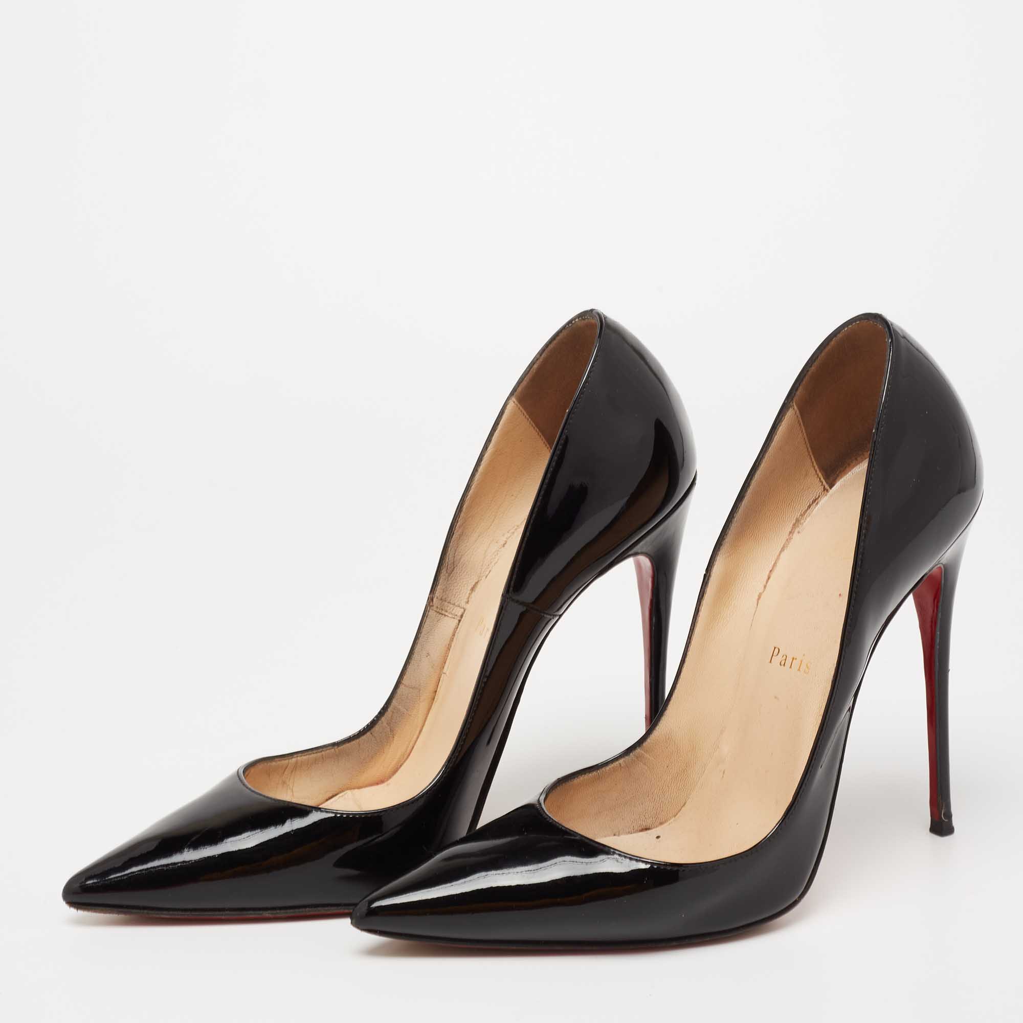 

Christian Louboutin Black Patent Leather So Kate Pumps Size