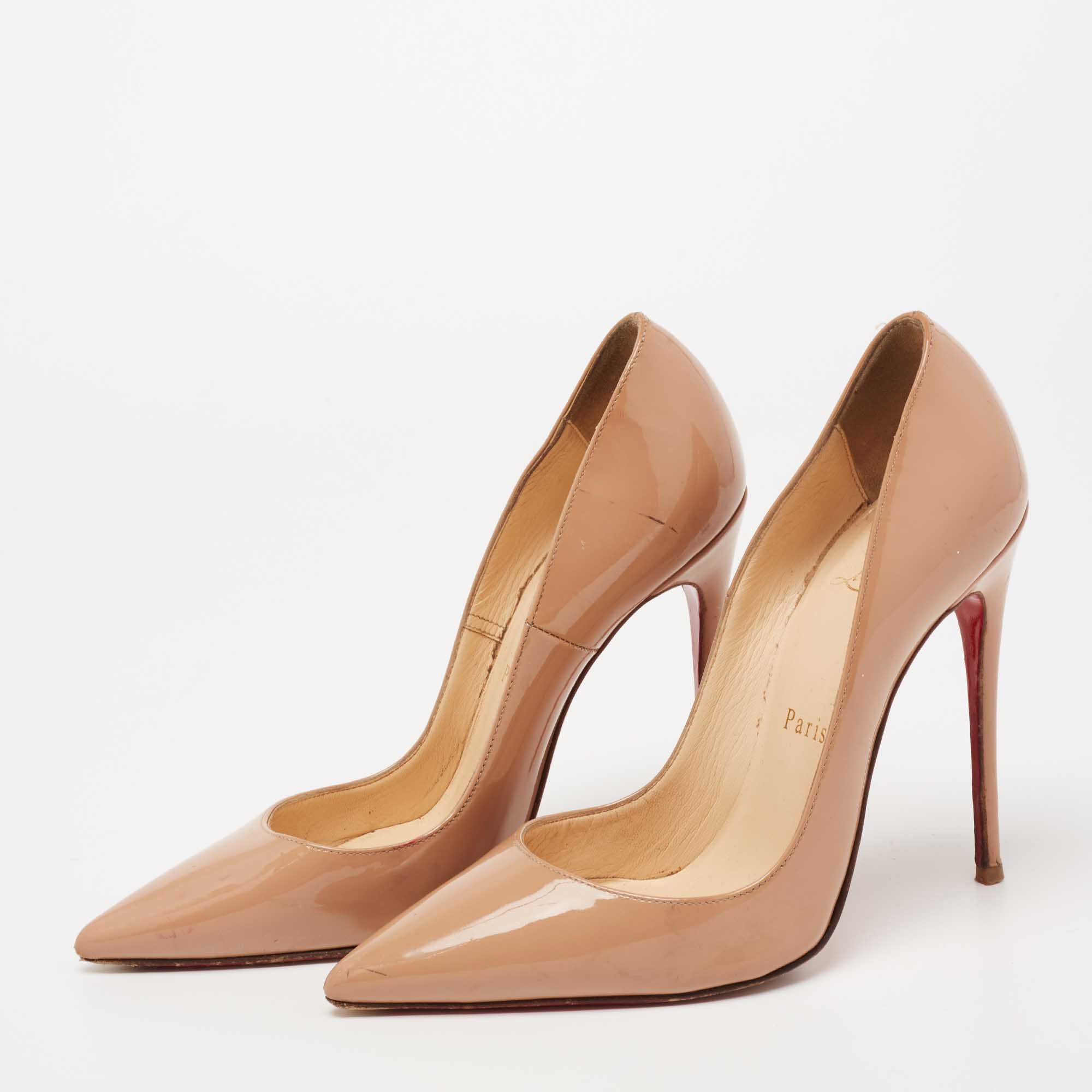 

Christian Louboutin Beige Patent Leather Kate Pumps Size
