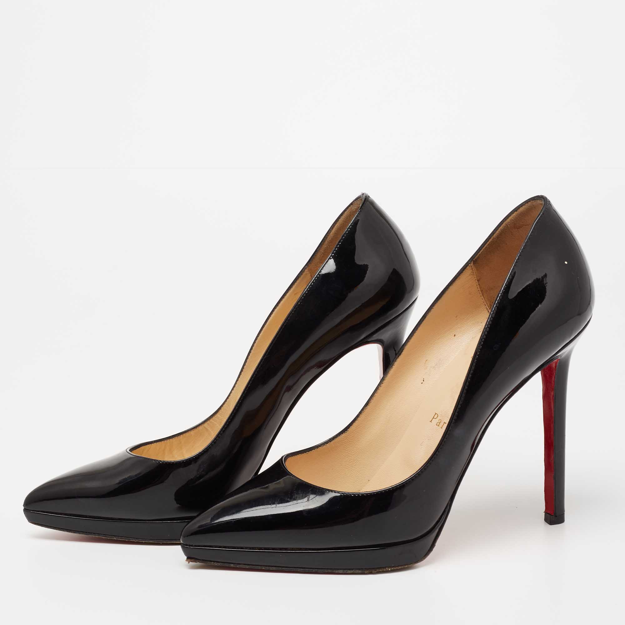 

Christian Louboutin Black Patent Leather Pigalle Plato Pumps Size