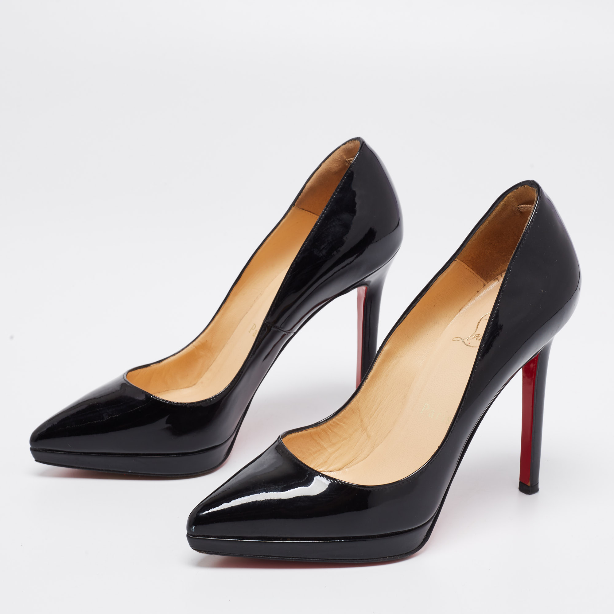 

Christian Louboutin Black Patent Leather Pigalle Plato Pumps Size