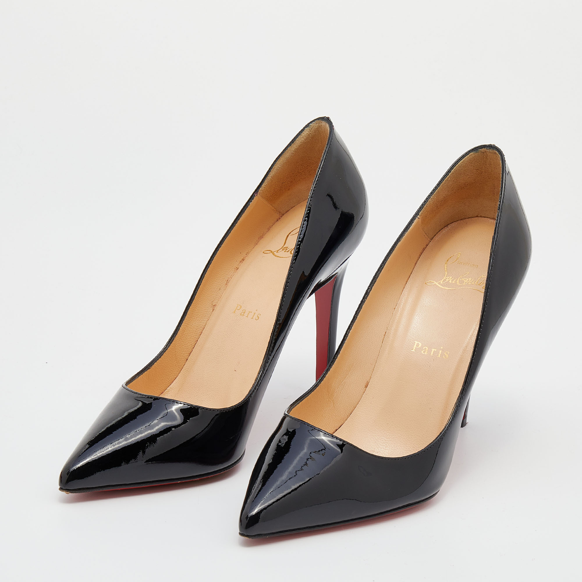 

Christian Louboutin Black Patent Leather Pigalle Pointed Toe Pumps Size