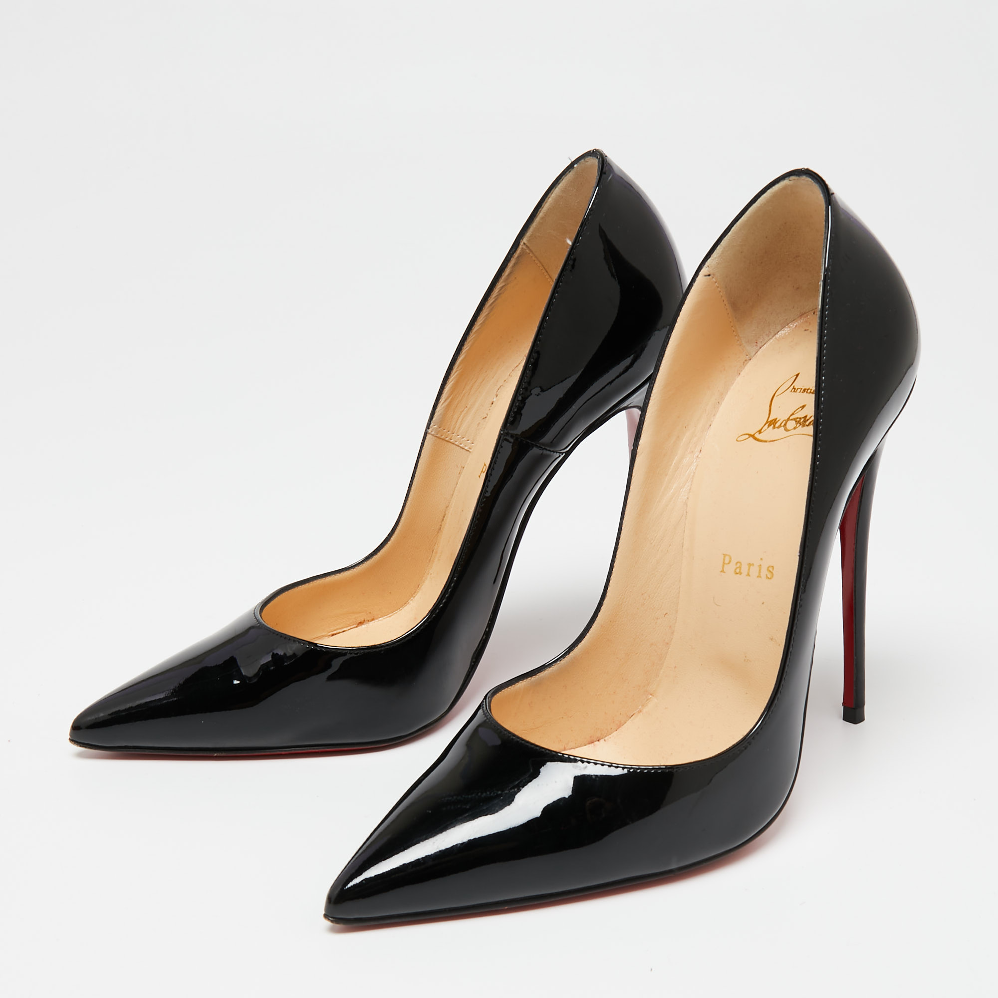 

Christian Louboutin Black Patent Leather So Kate Pumps Size