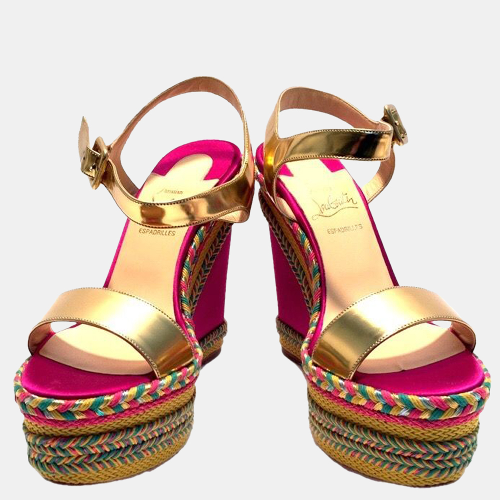 

Christian Louboutin Multicolor Espadrille Wedge Sandals EU
