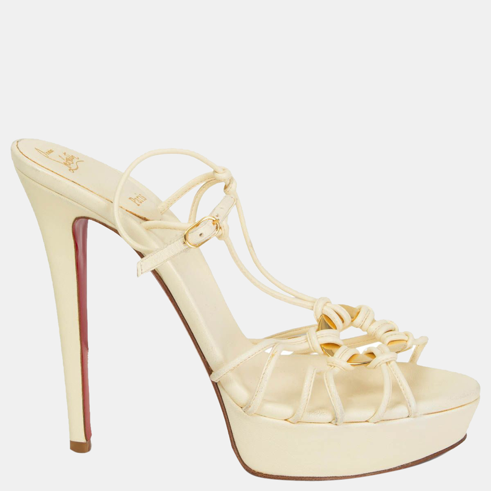 

Christian Louboutin Beige Discolilou Platform Sandals EU