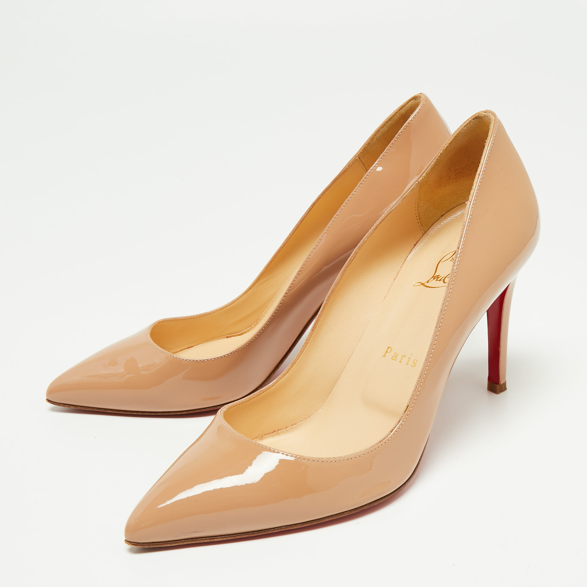 

Christian Louboutin Beige Patent Leather Pigalle Pumps Size