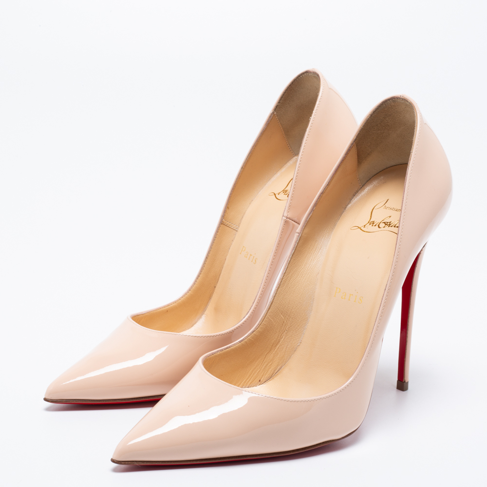 

Christian Louboutin Light Beige Patent Leather So Kate Pumps Size, Pink