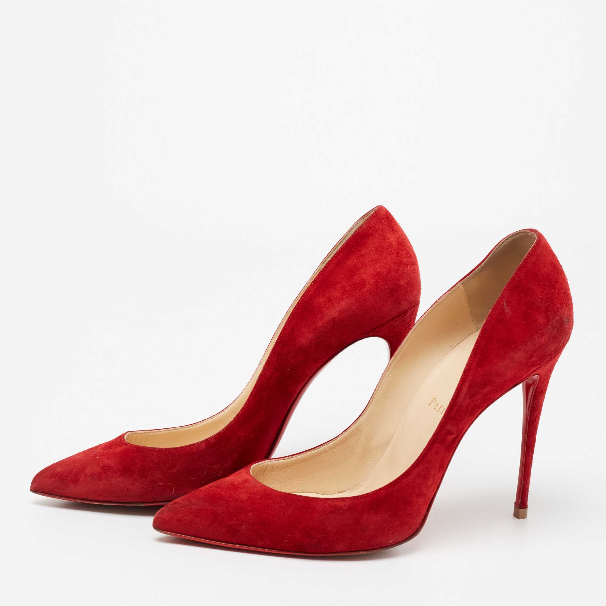 

Christian Louboutin Red Suede Pigalle Follies Pumps Size