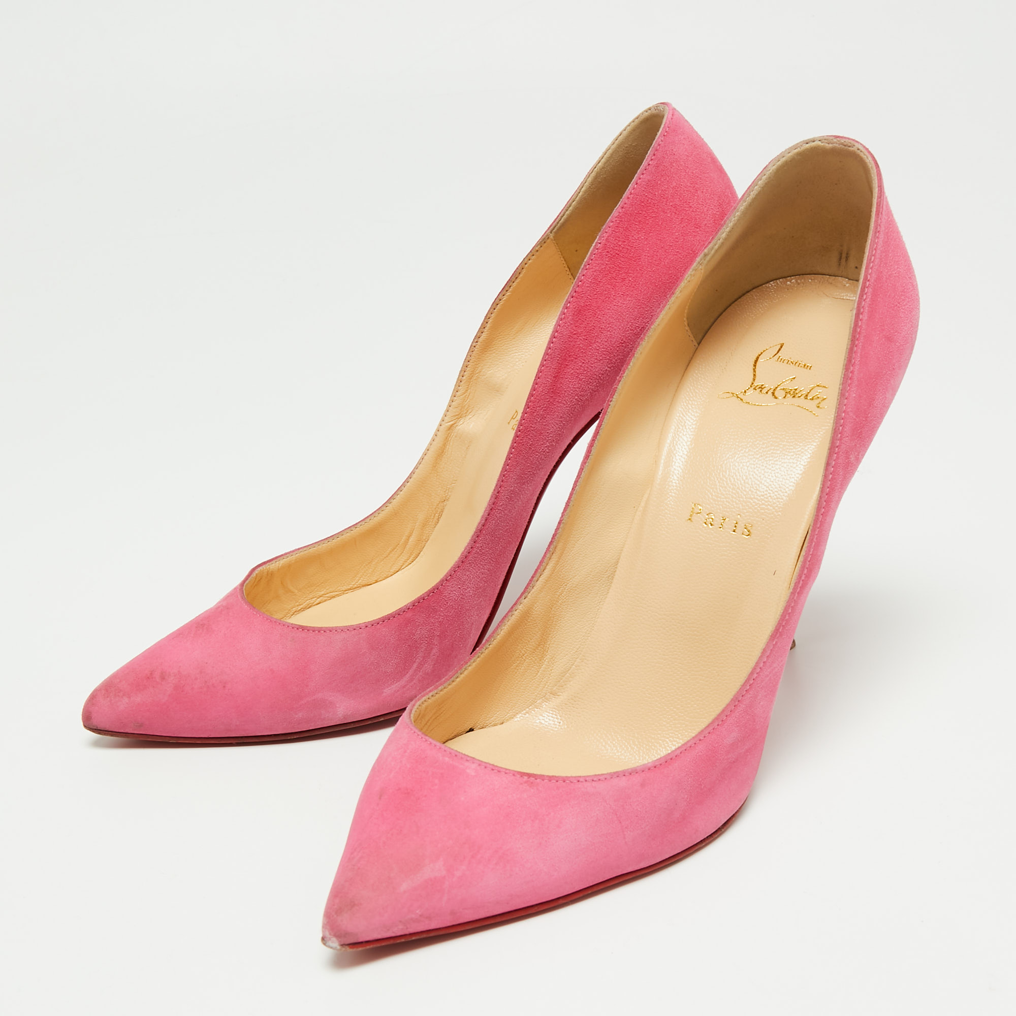 

Christian Louboutin Pink Suede Pigalle Follies Pumps Size