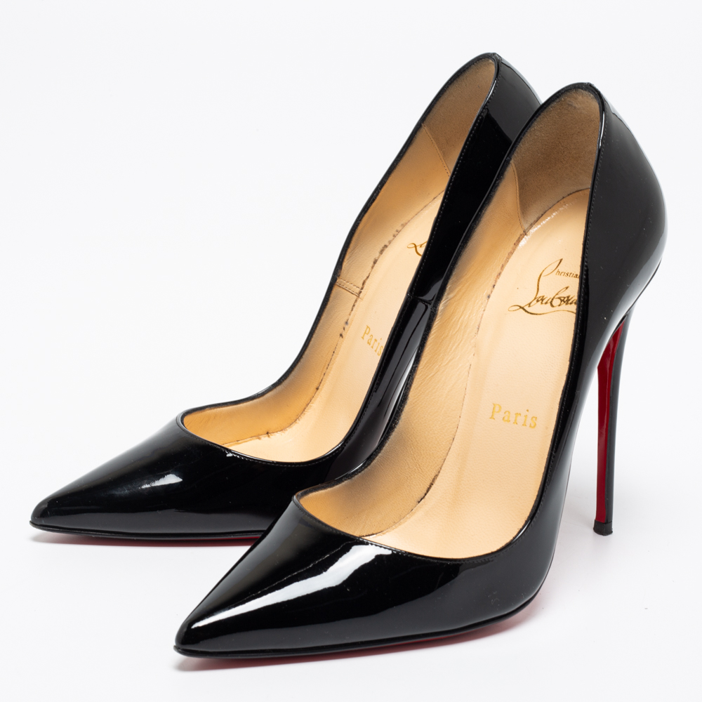 

Christian Louboutin Black Patent Leather So Kate Pumps Size