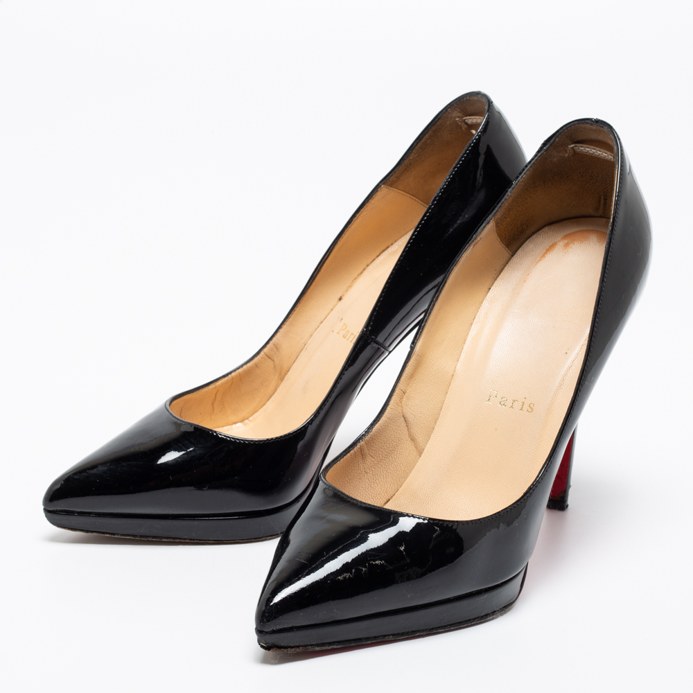 

Christian Louboutin Black Patent Leather Pigalle Plato Pumps Size
