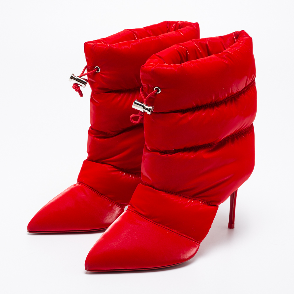 

Christian Louboutin Red Padded Polyamide Fabric Astro Pointue Ankle Booties Size