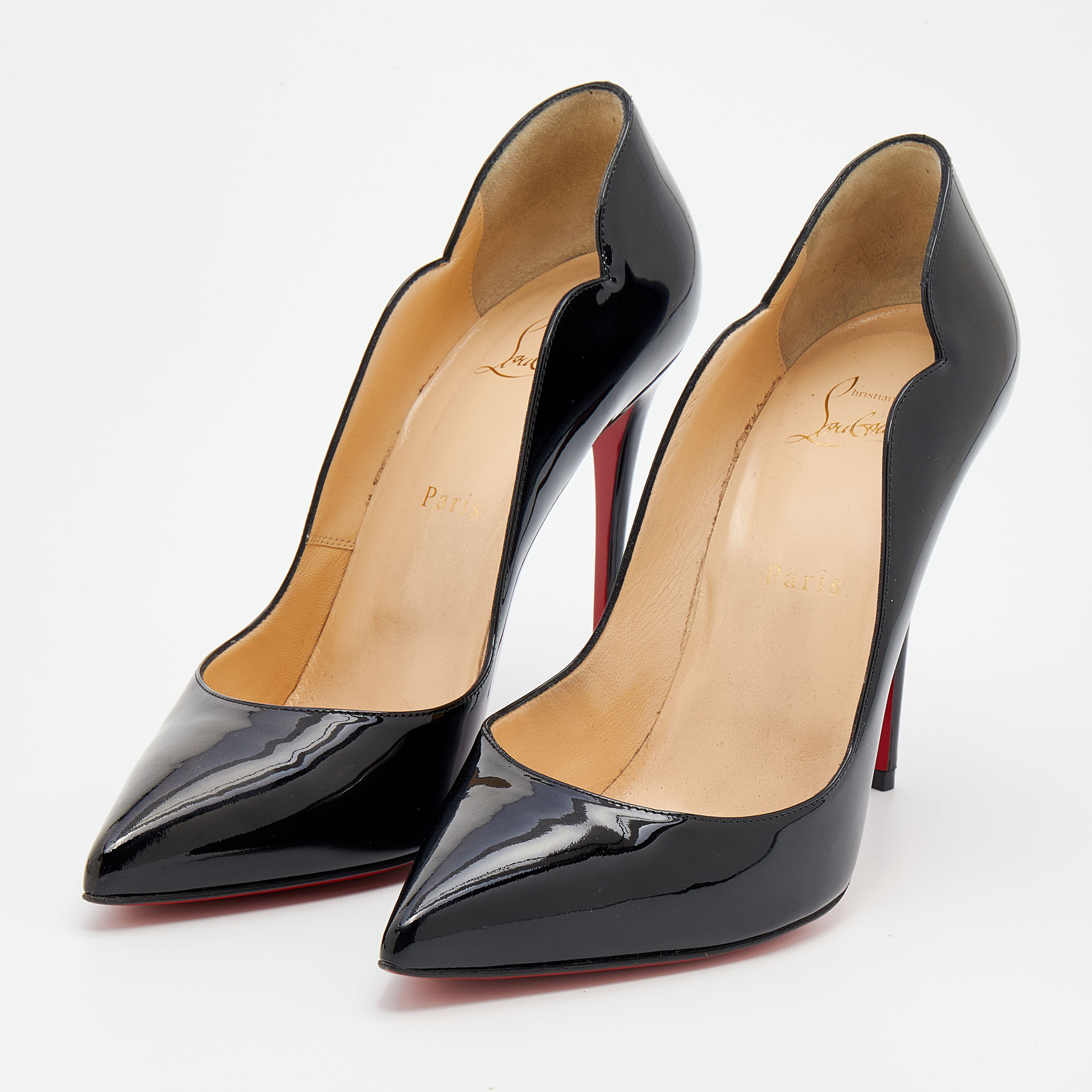 

Christian Louboutin Black Patent Leather Hot Chick Pointed Toe Pumps Size