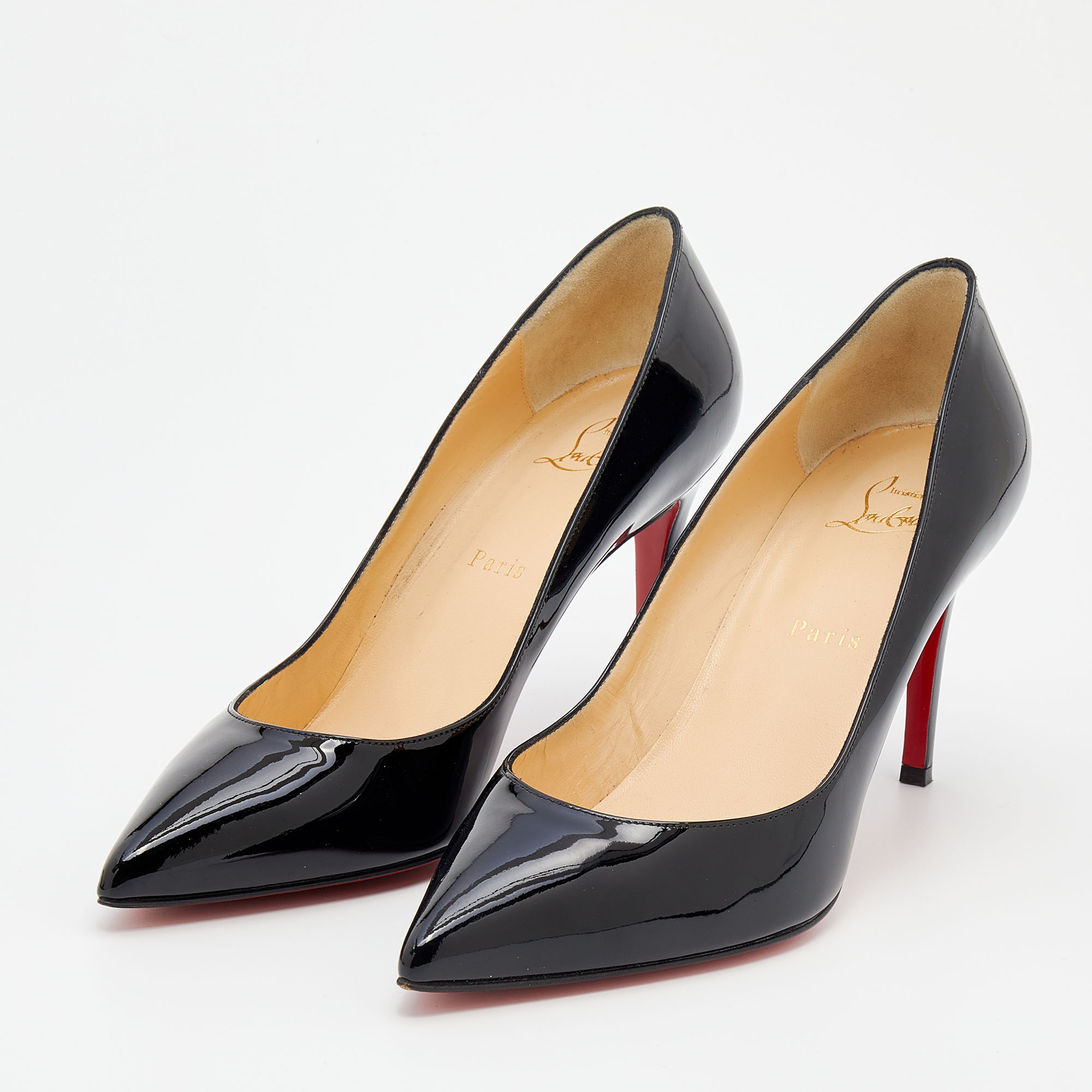 

Christian Louboutin Black Patent Leather Pigalle Pointed Toe Pumps Size