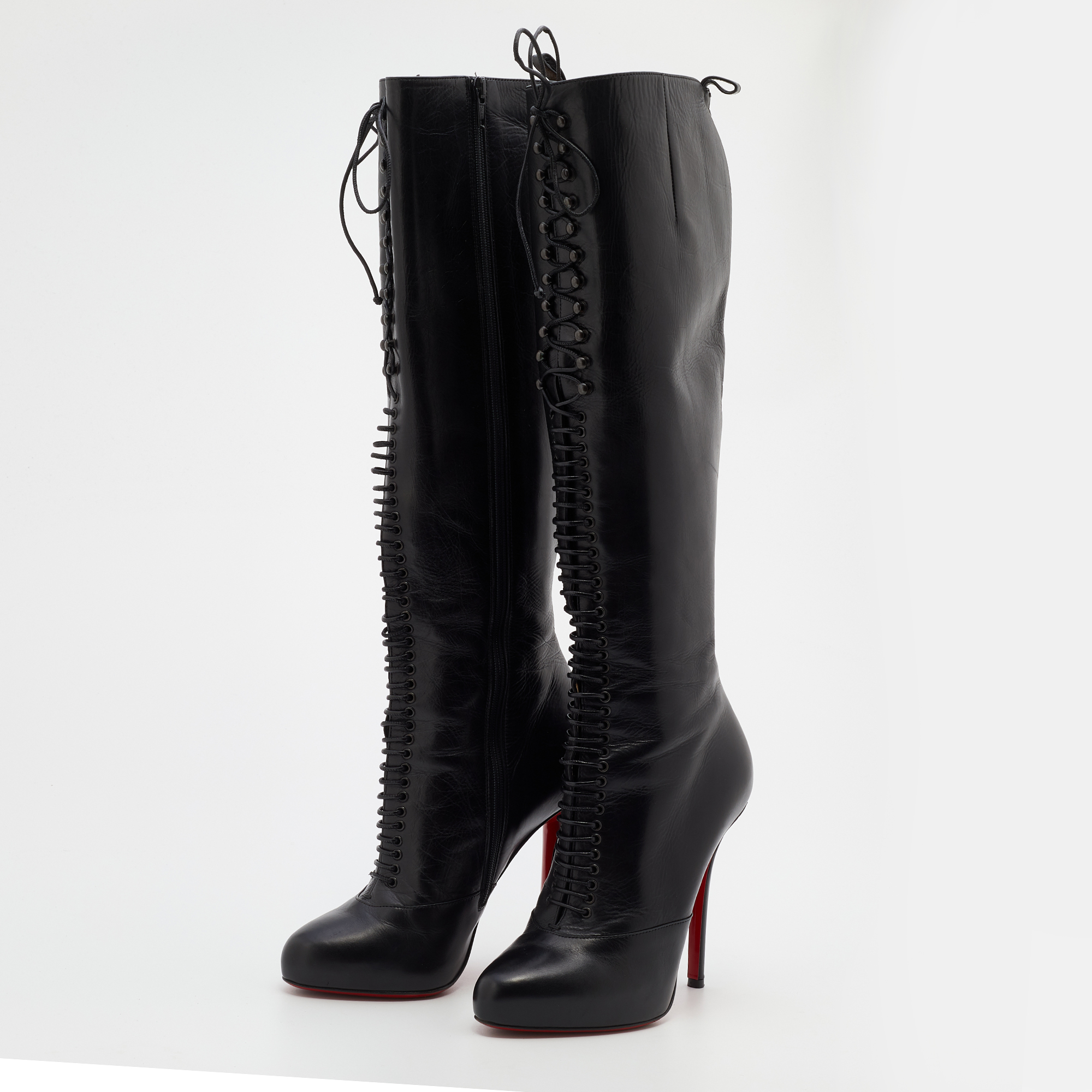 

Christian Louboutin Black Leather Mado Over-the-Knee Boots Size