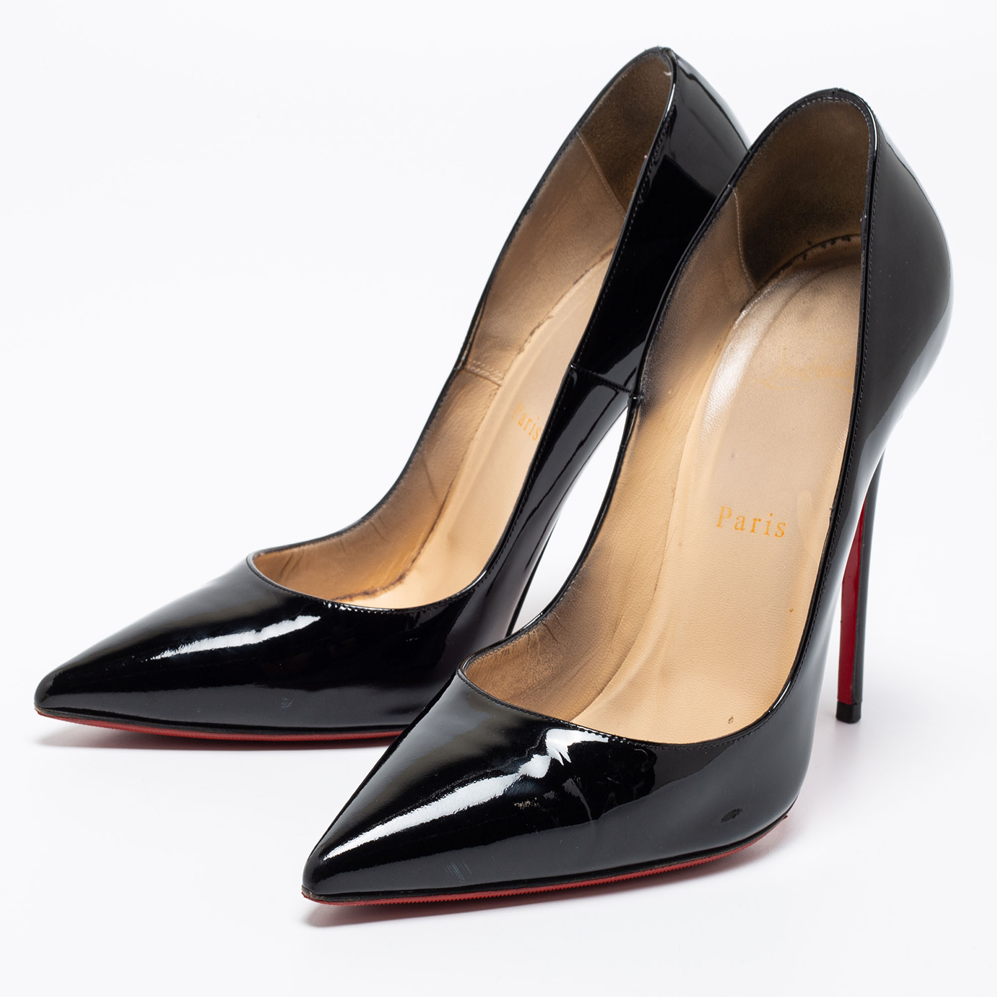 

Christian Louboutin Black Patent Leather So Kate Pumps Size