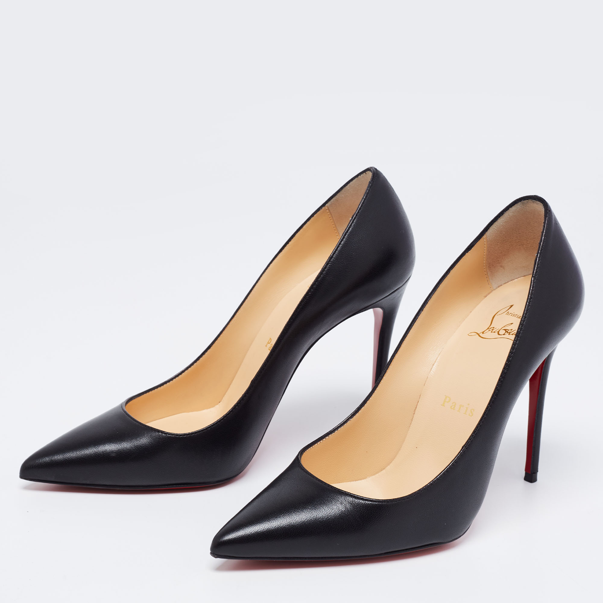 

Christian Louboutin Black Leather Kate Pumps Size