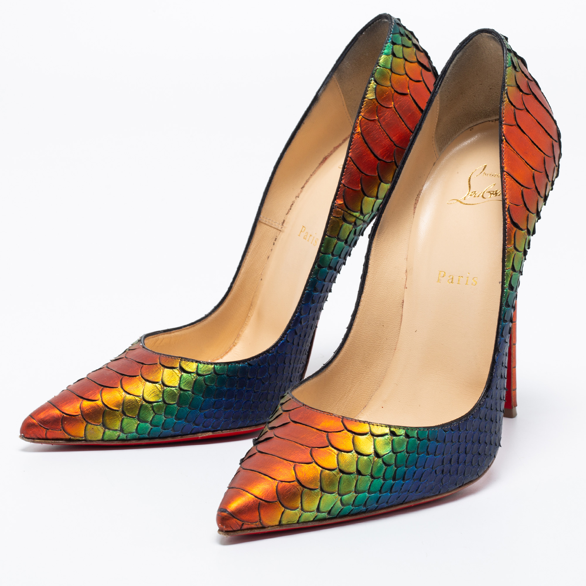 

Christian Louboutin Multicolor Python Leather So Kate Pumps Size