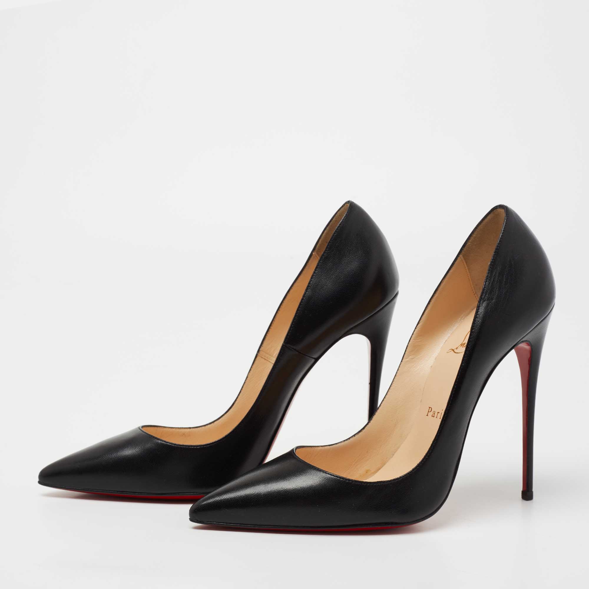 

Christian Louboutin Black Leather So Kate Pointed Toe Pumps Size