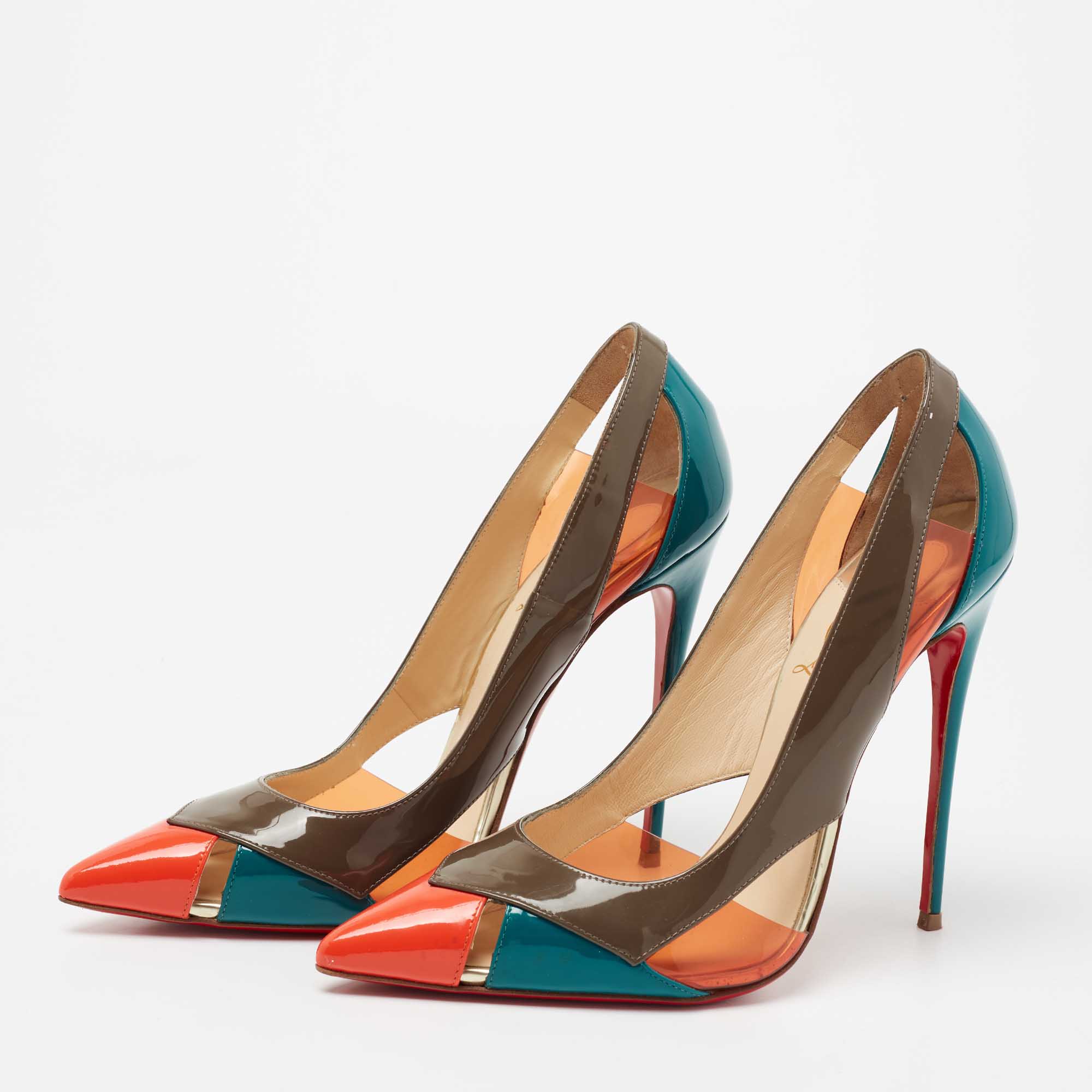 

Christian Louboutin Multicolor Patent Leather and PVC Galata Pumps Size