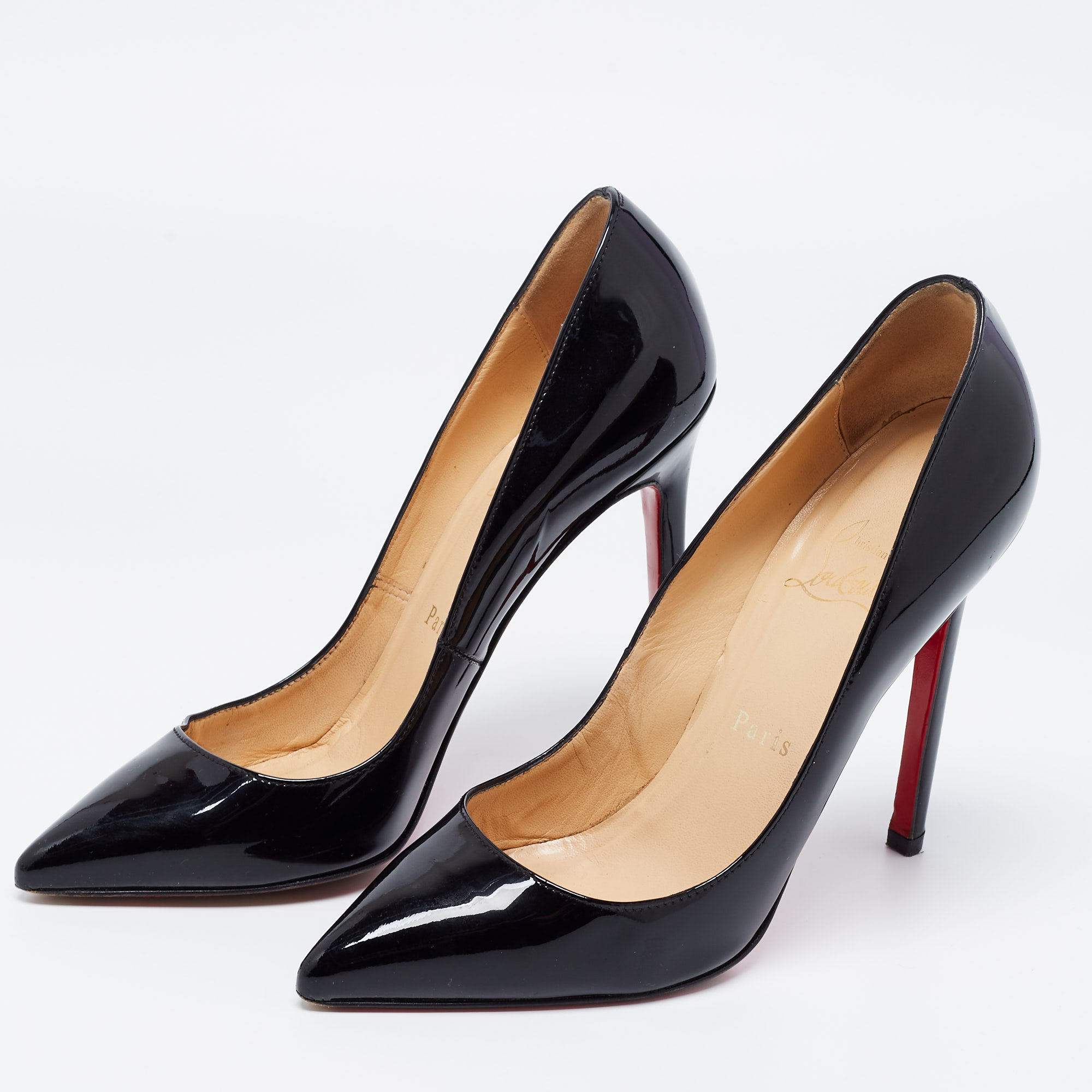 

Christian Louboutin Black Patent Leather Pigalle Pointed Toe Pumps Size
