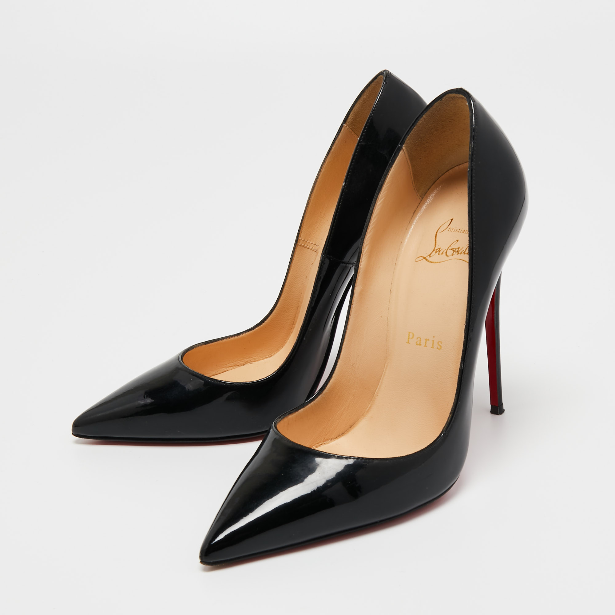 

Christian Louboutin Black Patent Leather So Kate Pumps Size