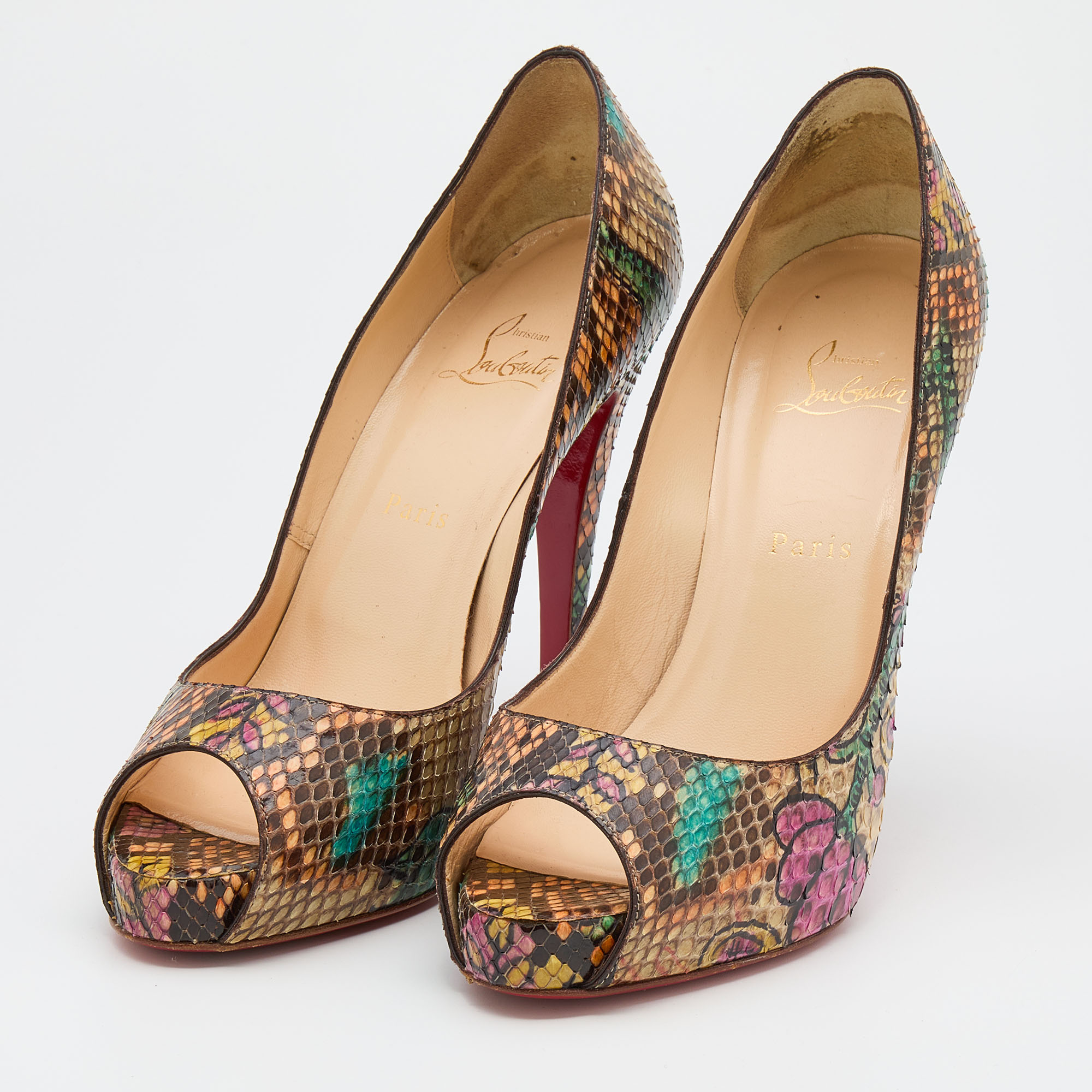 

Christian Louboutin Multicolor Python New Very Prive Pumps Size