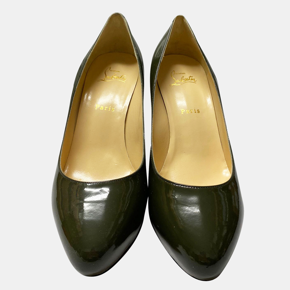 

Christian Louboutin Black Patent Leather Declic 90 Pumps Size EU