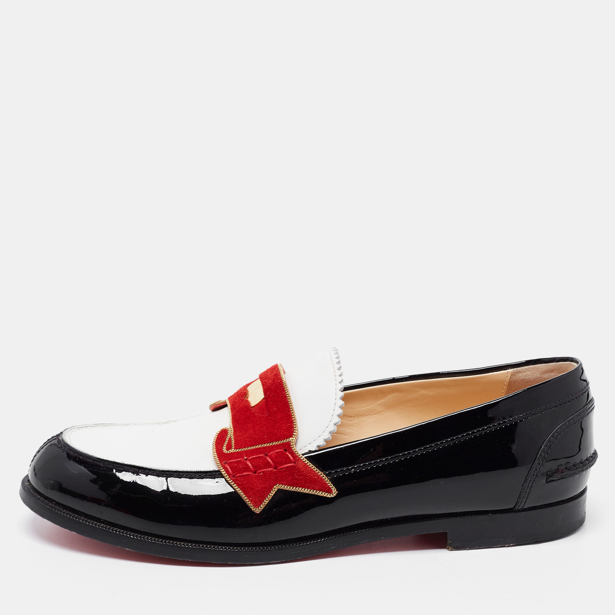 

Christian Louboutin Multicolor Patent Leather Monono Flat Loafers Size