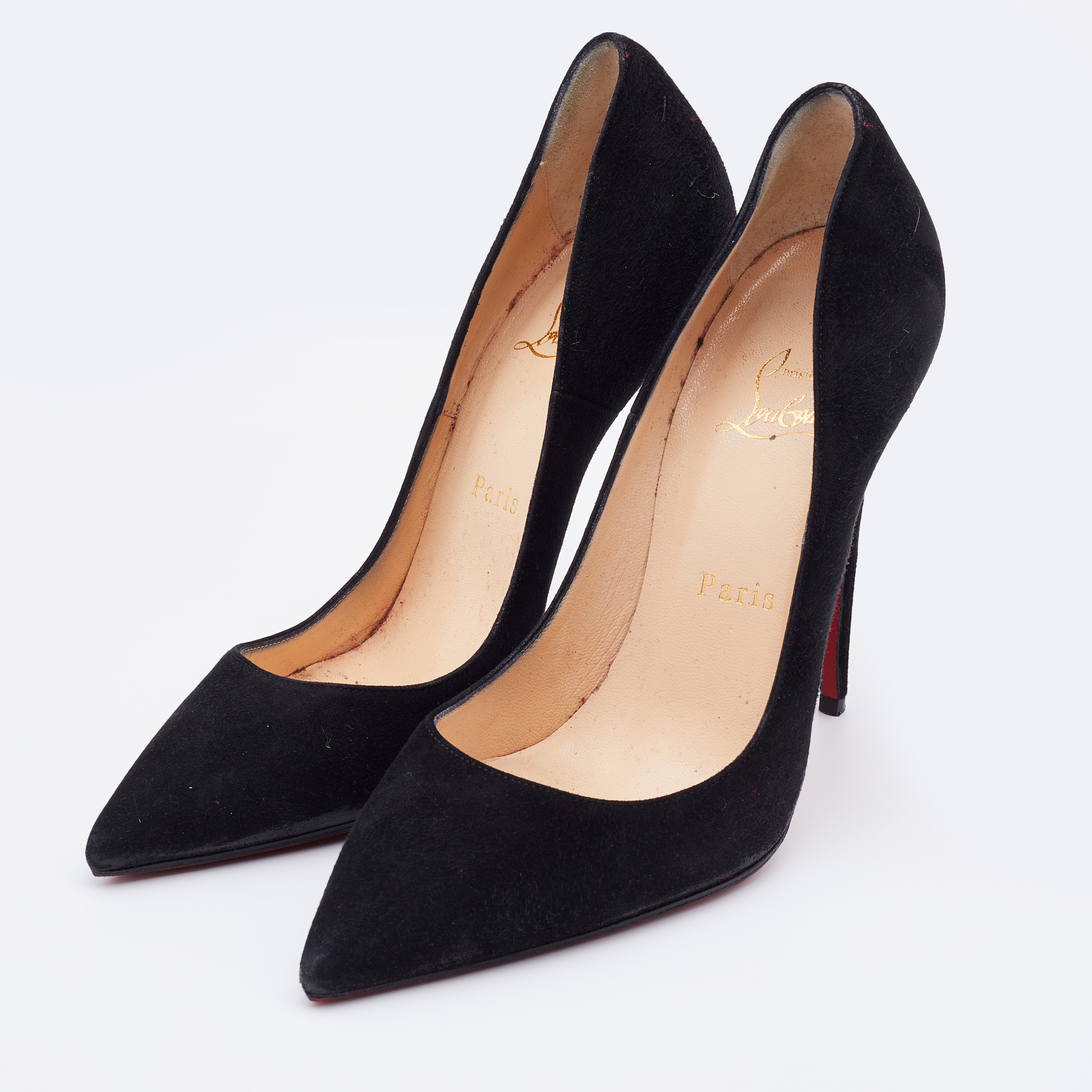 

Christian Louboutin Black Suede So Kate Pumps Size